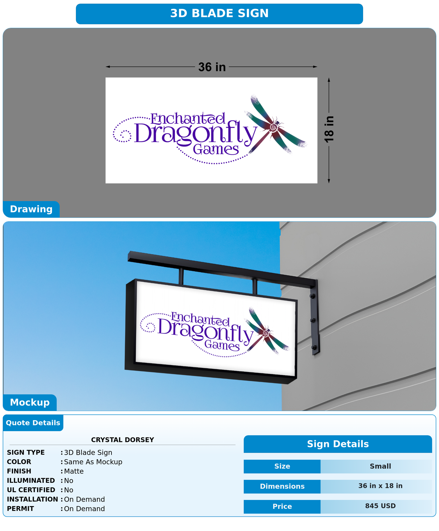 CUSTOM MOCKUP SIGN FOR Crystal Dorsey