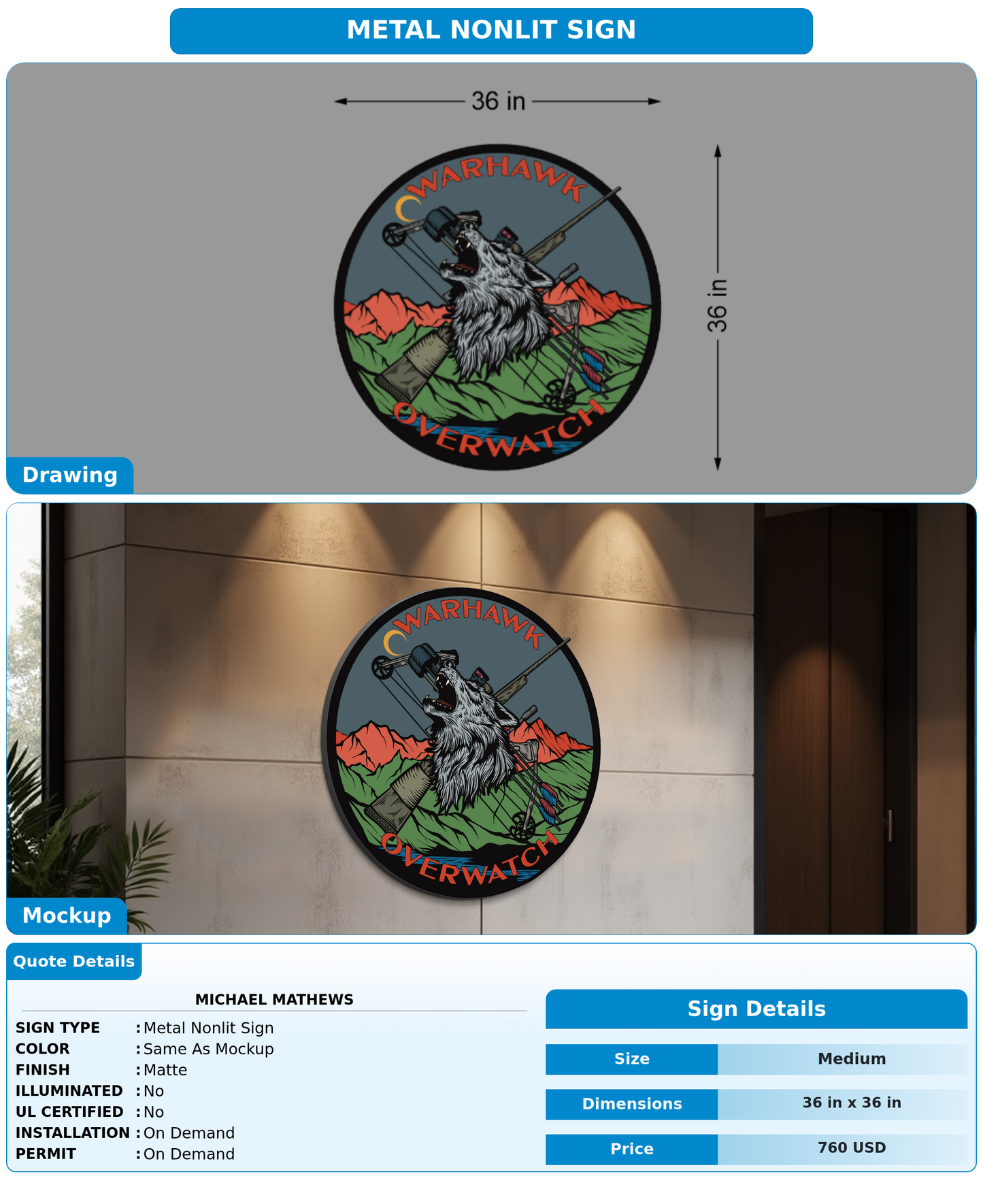 CUSTOM MOCKUP SIGN FOR Michael Mathews