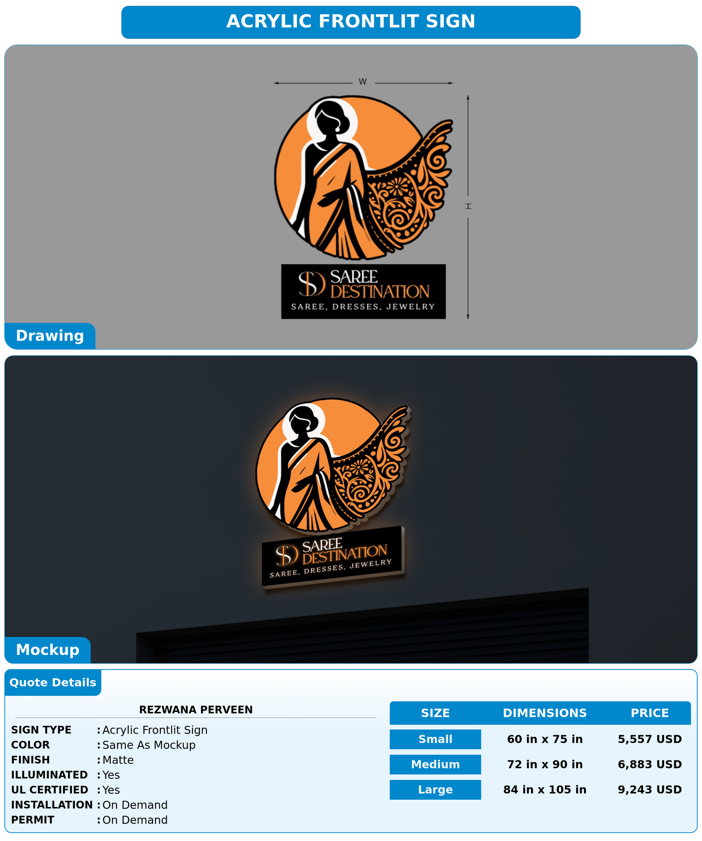 CUSTOM MOCKUP SIGN FOR Rezwana Perveen