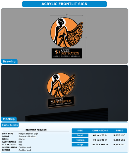 CUSTOM MOCKUP SIGN FOR Rezwana Perveen