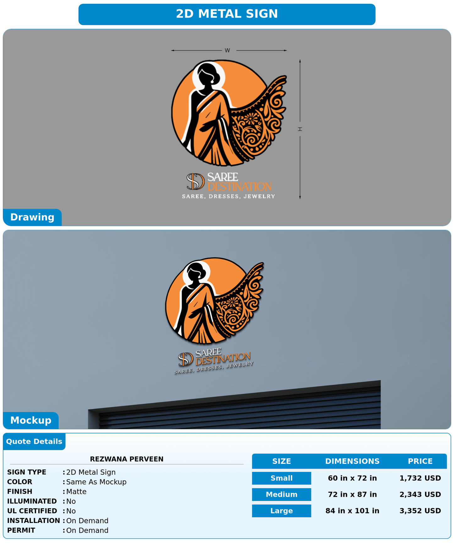 CUSTOM MOCKUP SIGN FOR Rezwana Perveen