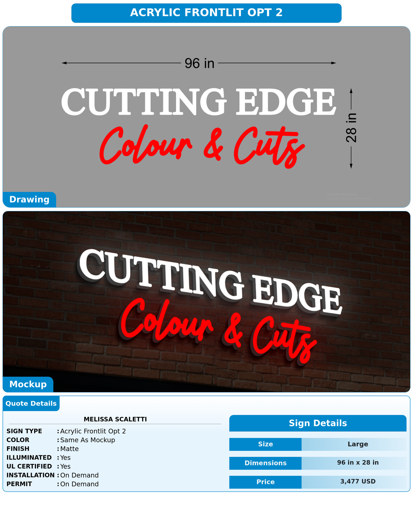 CUSTOM MOCKUP SIGN FOR Melissa Scaletti