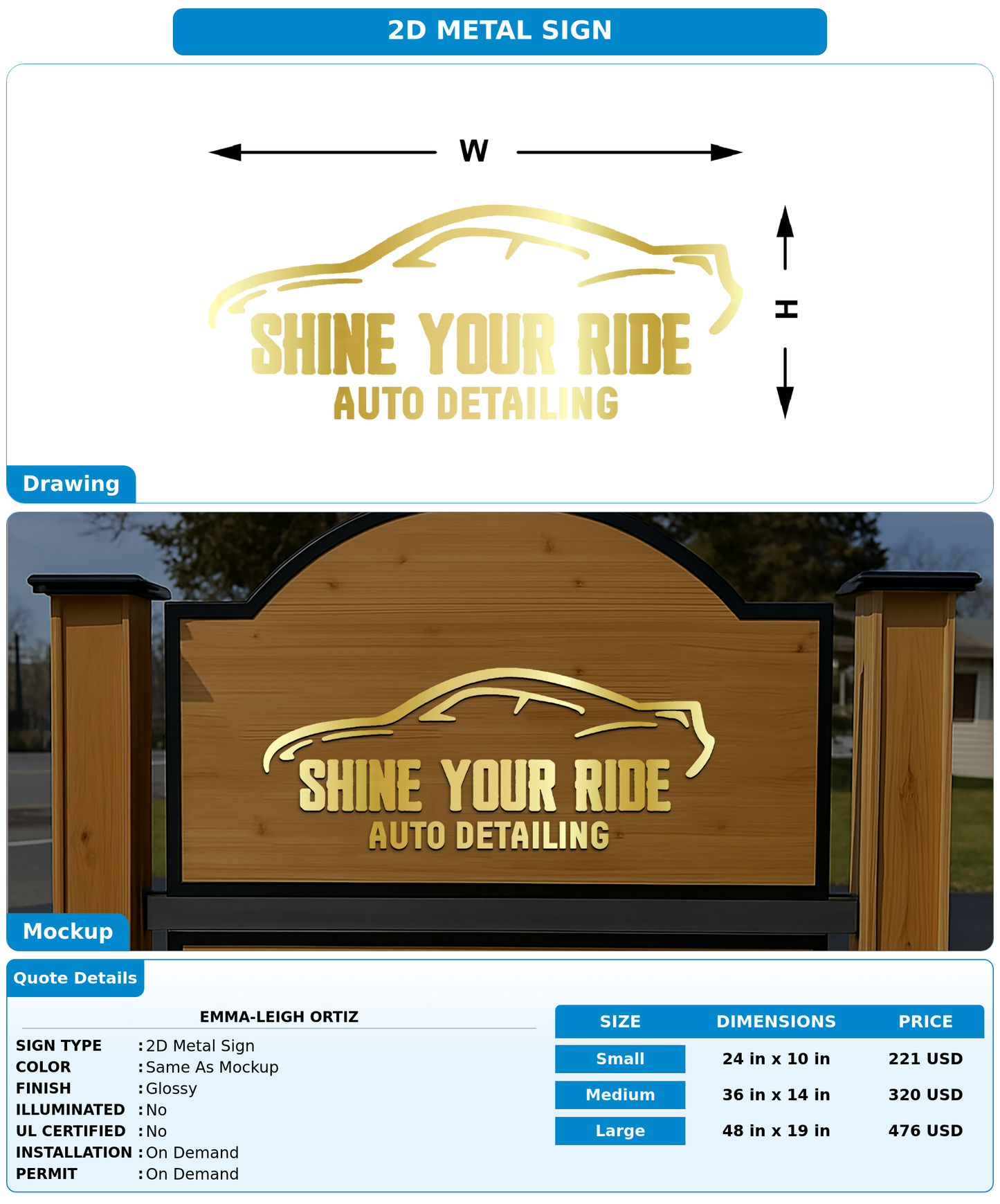 CUSTOM MOCKUP SIGN FOR Emma-Leigh ortiz