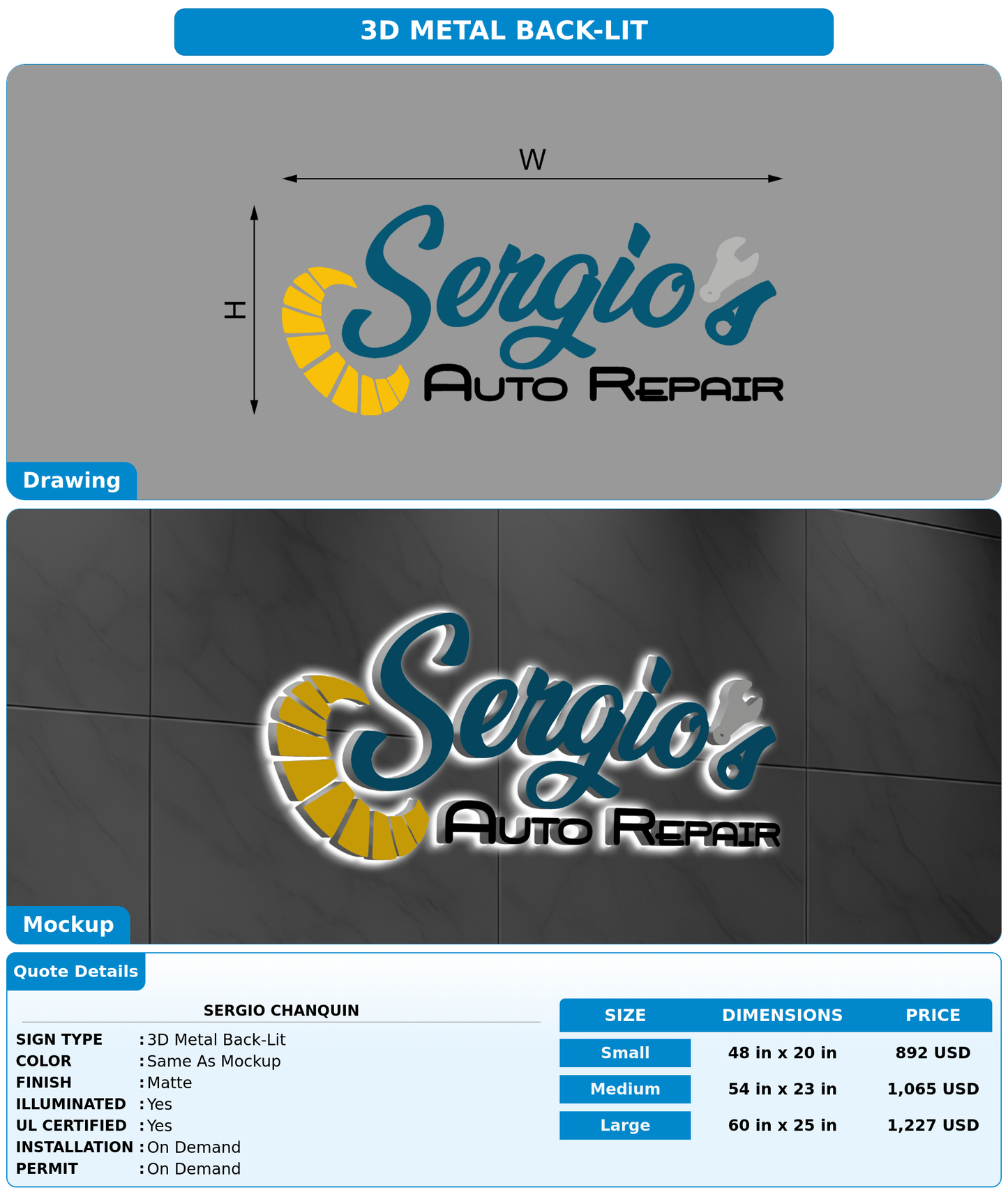 CUSTOM MOCKUP SIGN FOR Sergio Chanquin