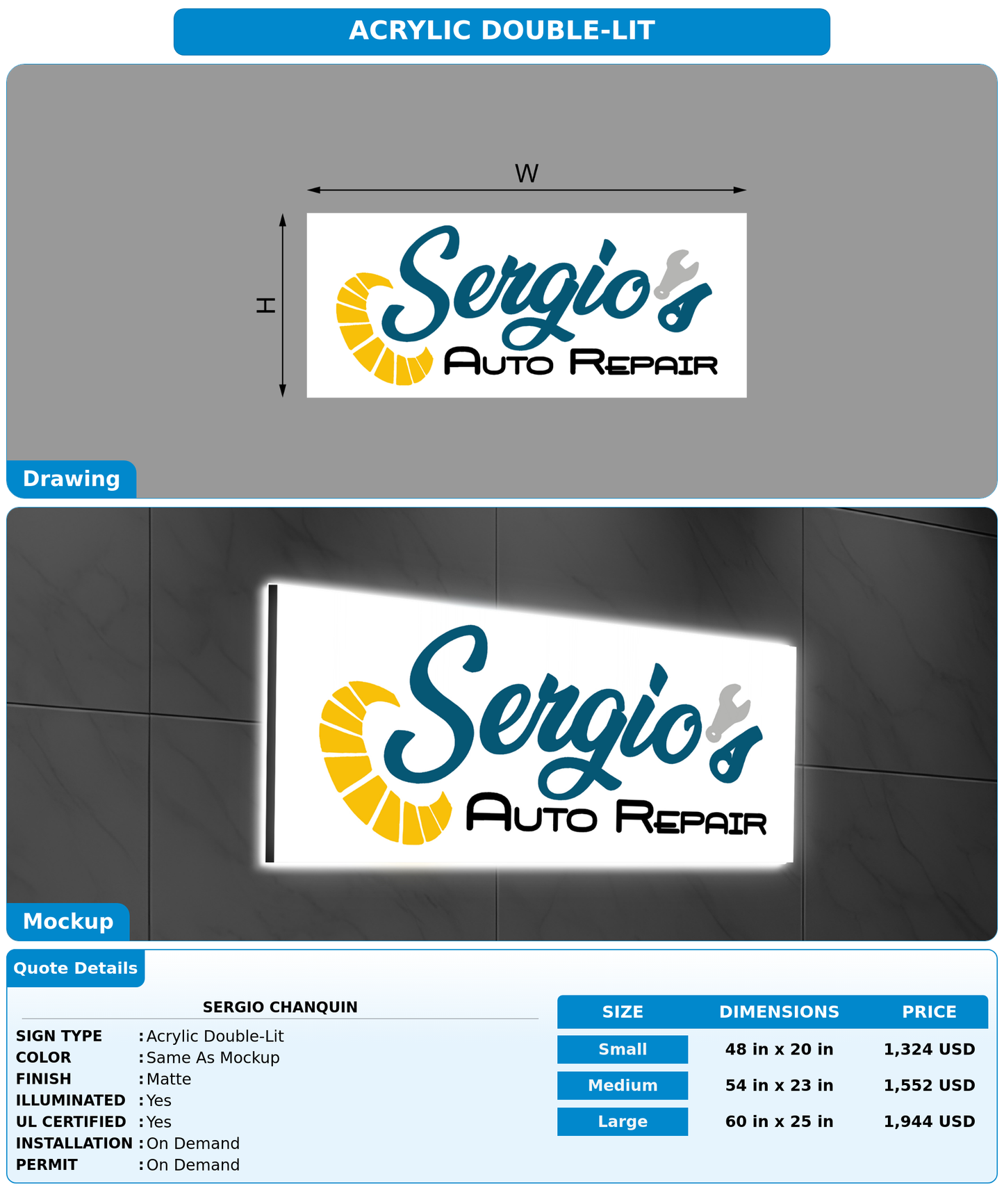 CUSTOM MOCKUP SIGN FOR Sergio Chanquin