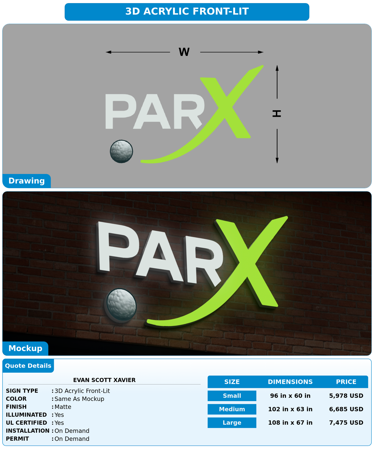 CUSTOM MOCKUP SIGN FOR Evan Scott Xavier