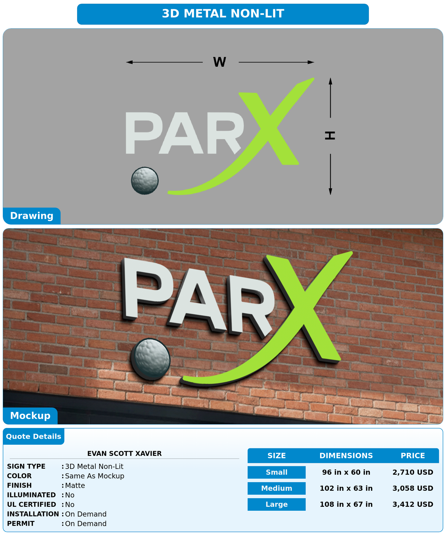 CUSTOM MOCKUP SIGN FOR Evan Scott Xavier