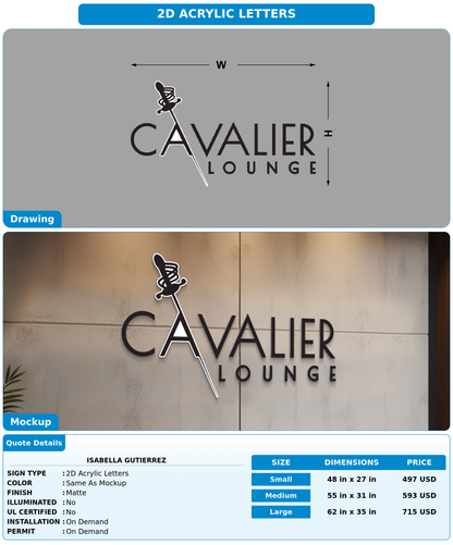 CUSTOM MOCKUP SIGN FOR Isabella Gutierrez