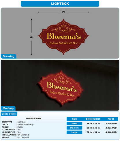 CUSTOM MOCKUP SIGN FOR Srinivas Vinta