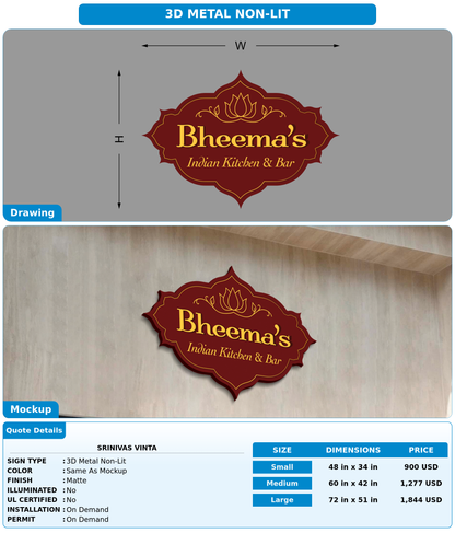 CUSTOM MOCKUP SIGN FOR Srinivas Vinta