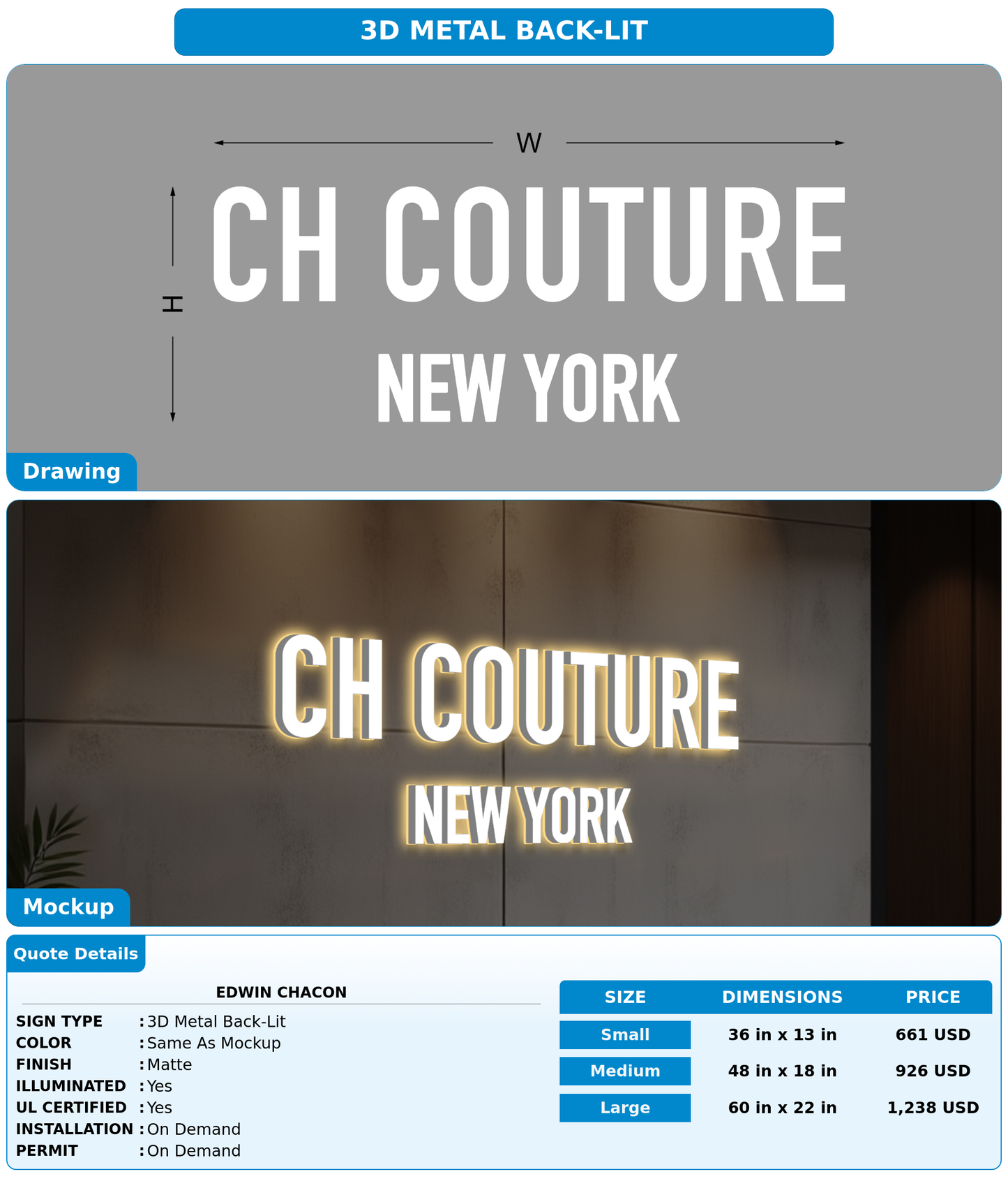 CUSTOM MOCKUP SIGN FOR Edwin Chacon