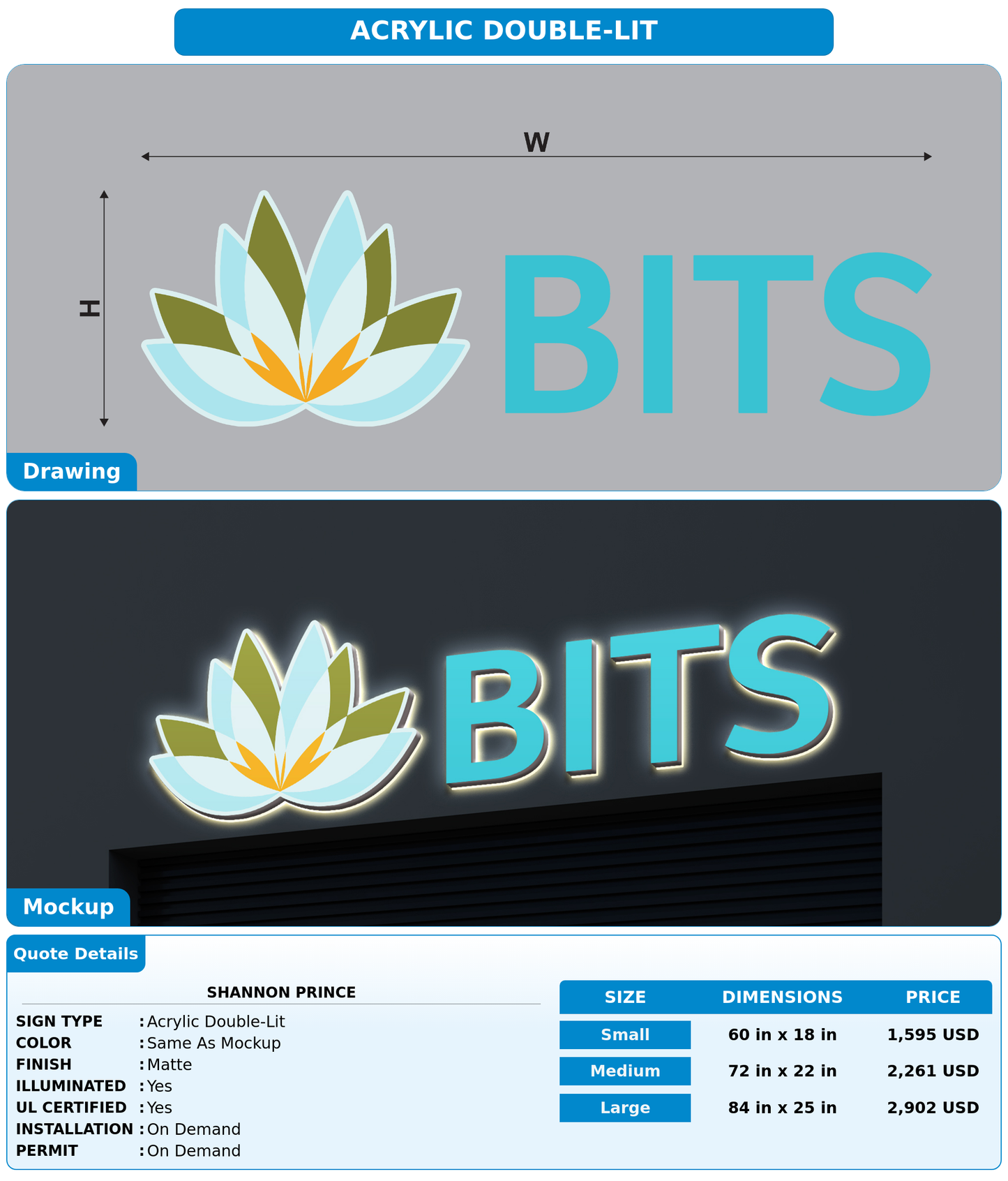 CUSTOM MOCKUP SIGN FOR Shannon Prince