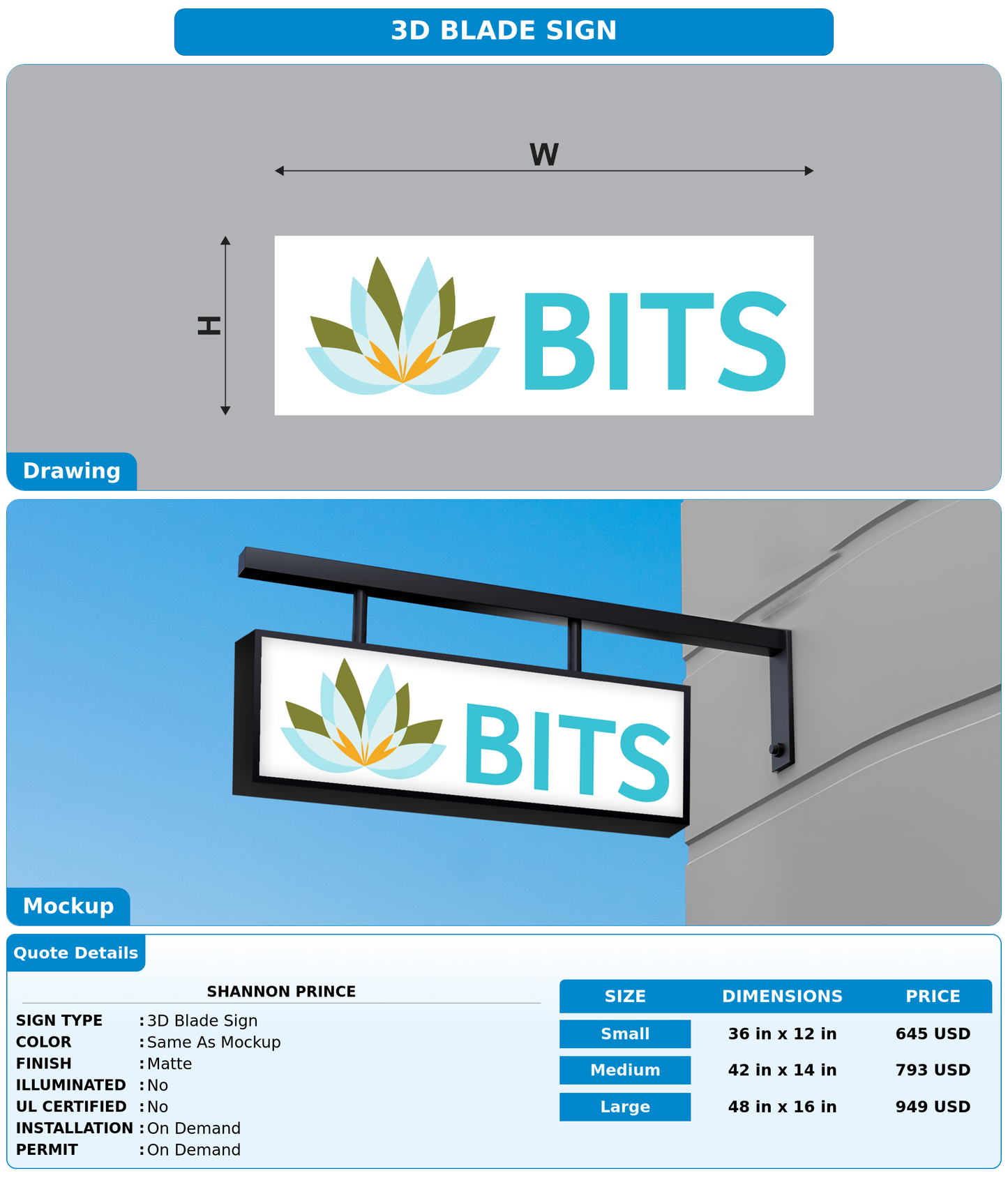 CUSTOM MOCKUP SIGN FOR Shannon Prince