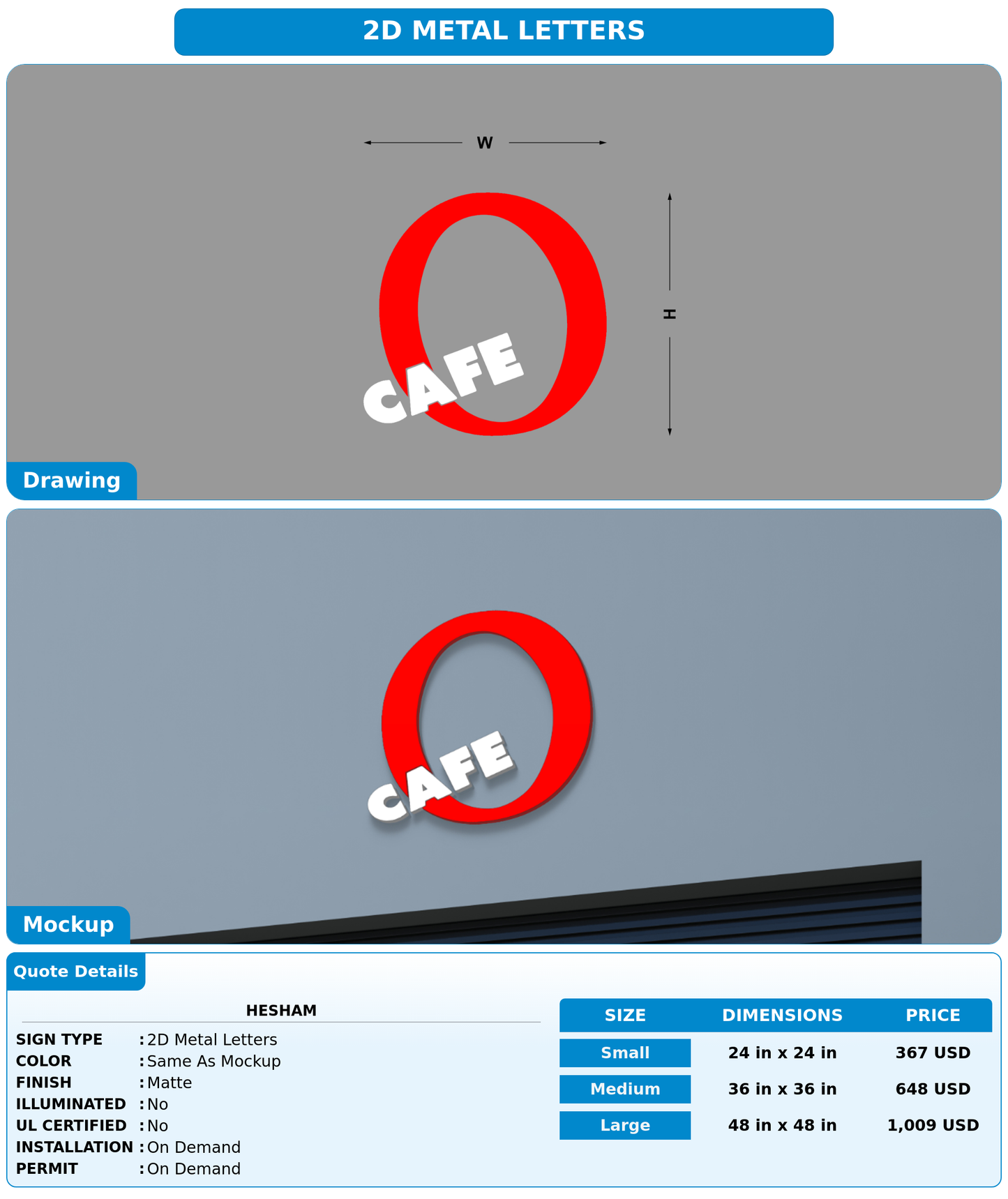 CUSTOM MOCKUP SIGN FOR Hesham