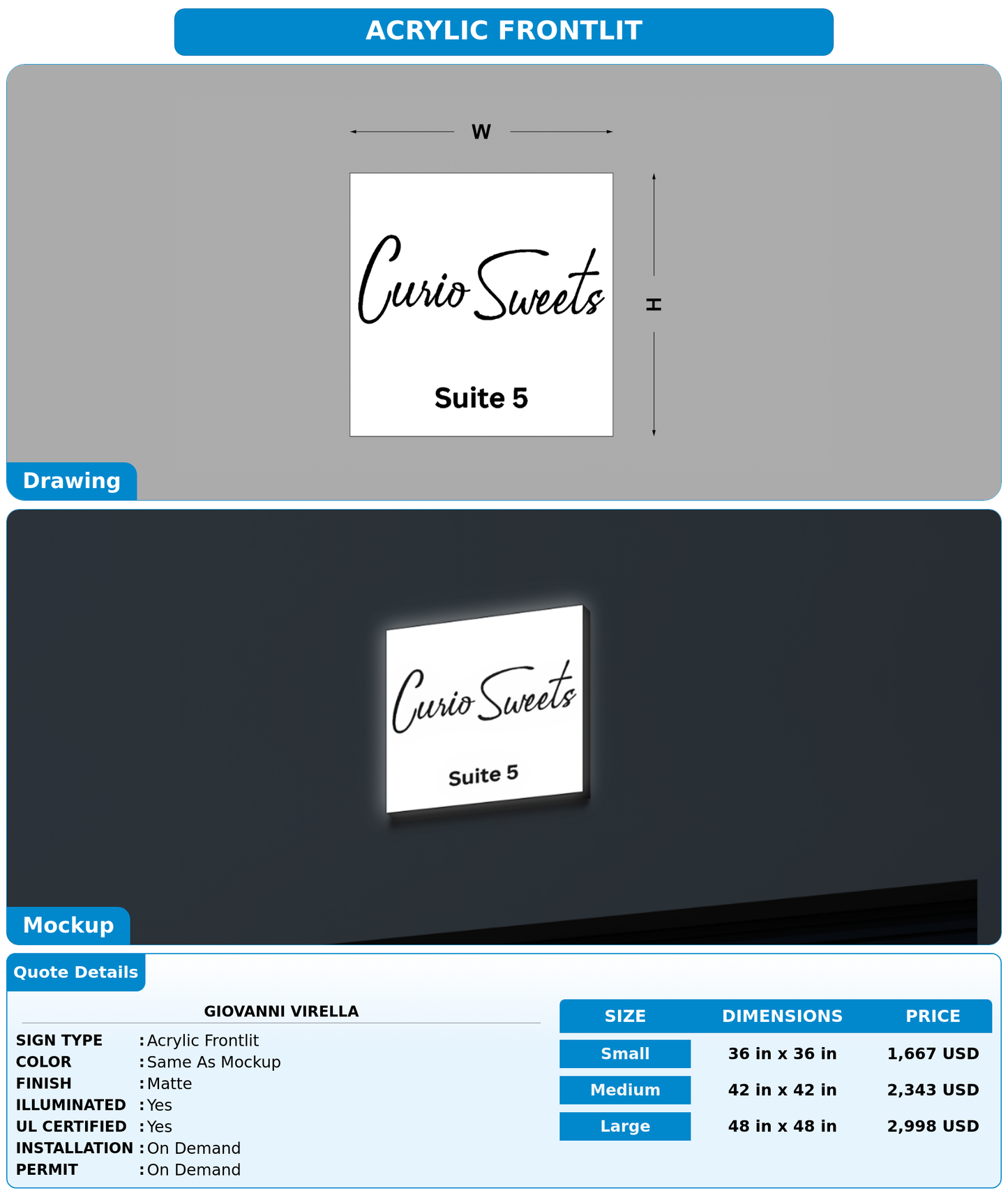 CUSTOM MOCKUP SIGN FOR Giovanni Virella