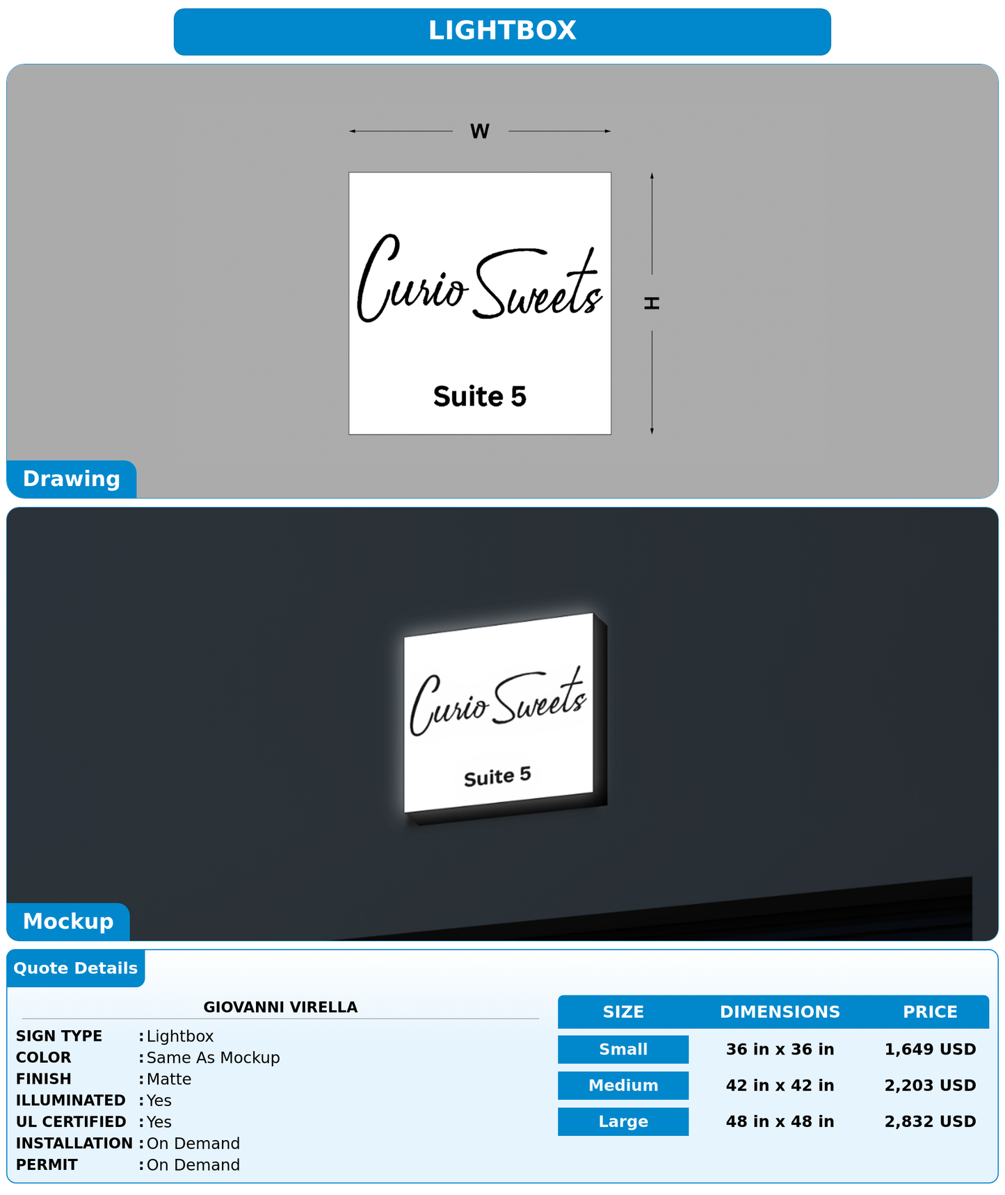 CUSTOM MOCKUP SIGN FOR Giovanni Virella