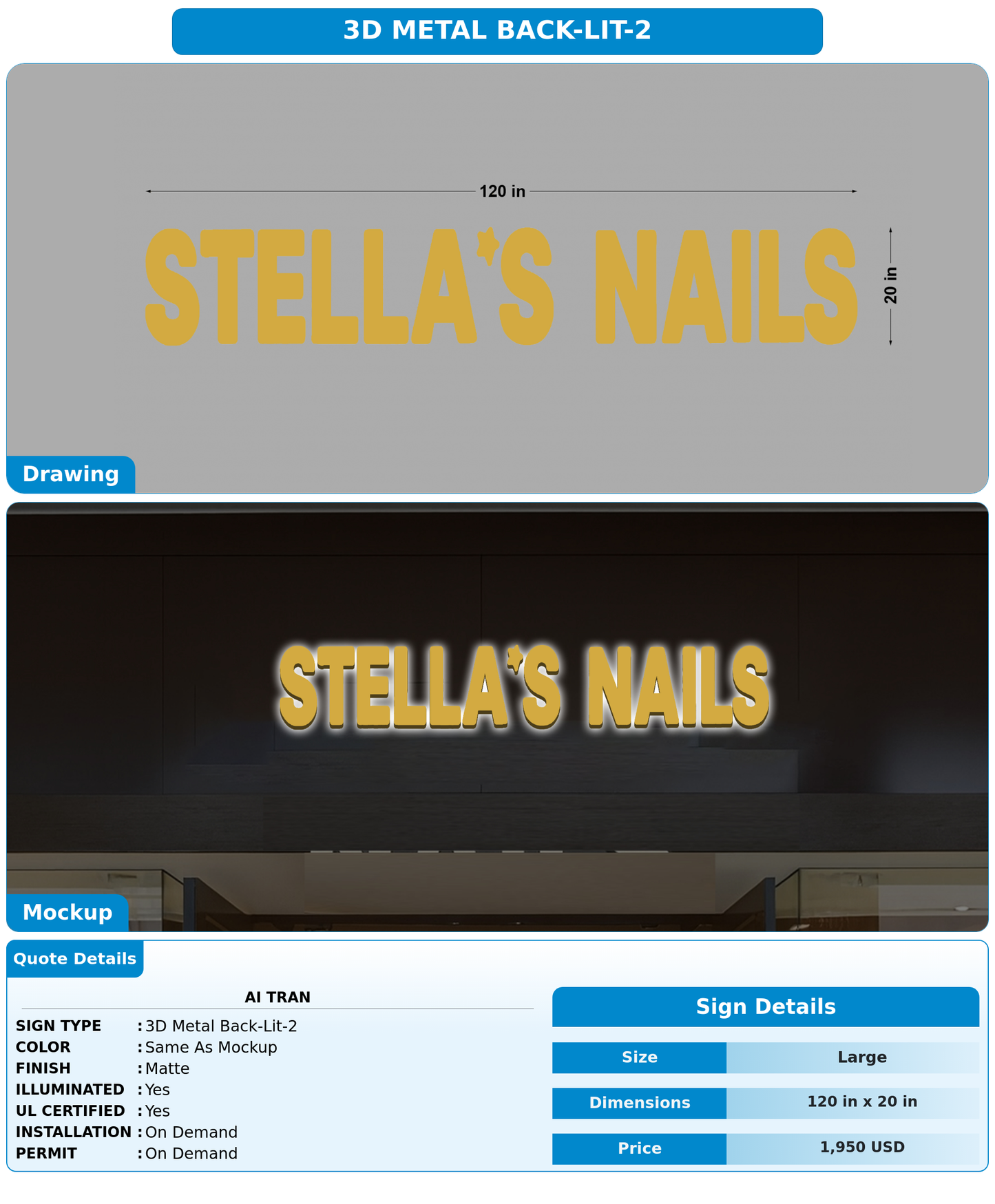 CUSTOM MOCKUP SIGN FOR Ai Tran