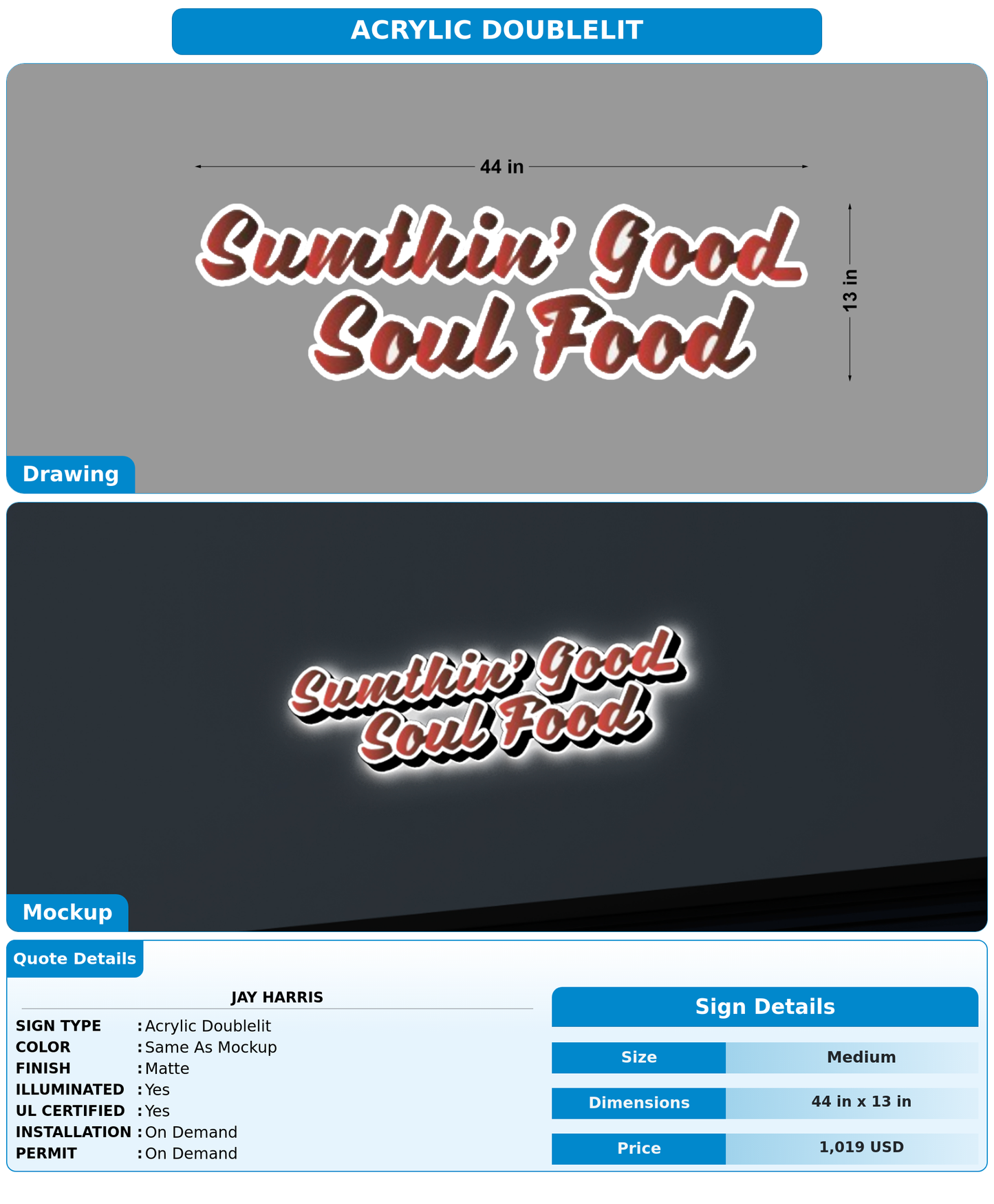 CUSTOM MOCKUP SIGN FOR Jay Harris
