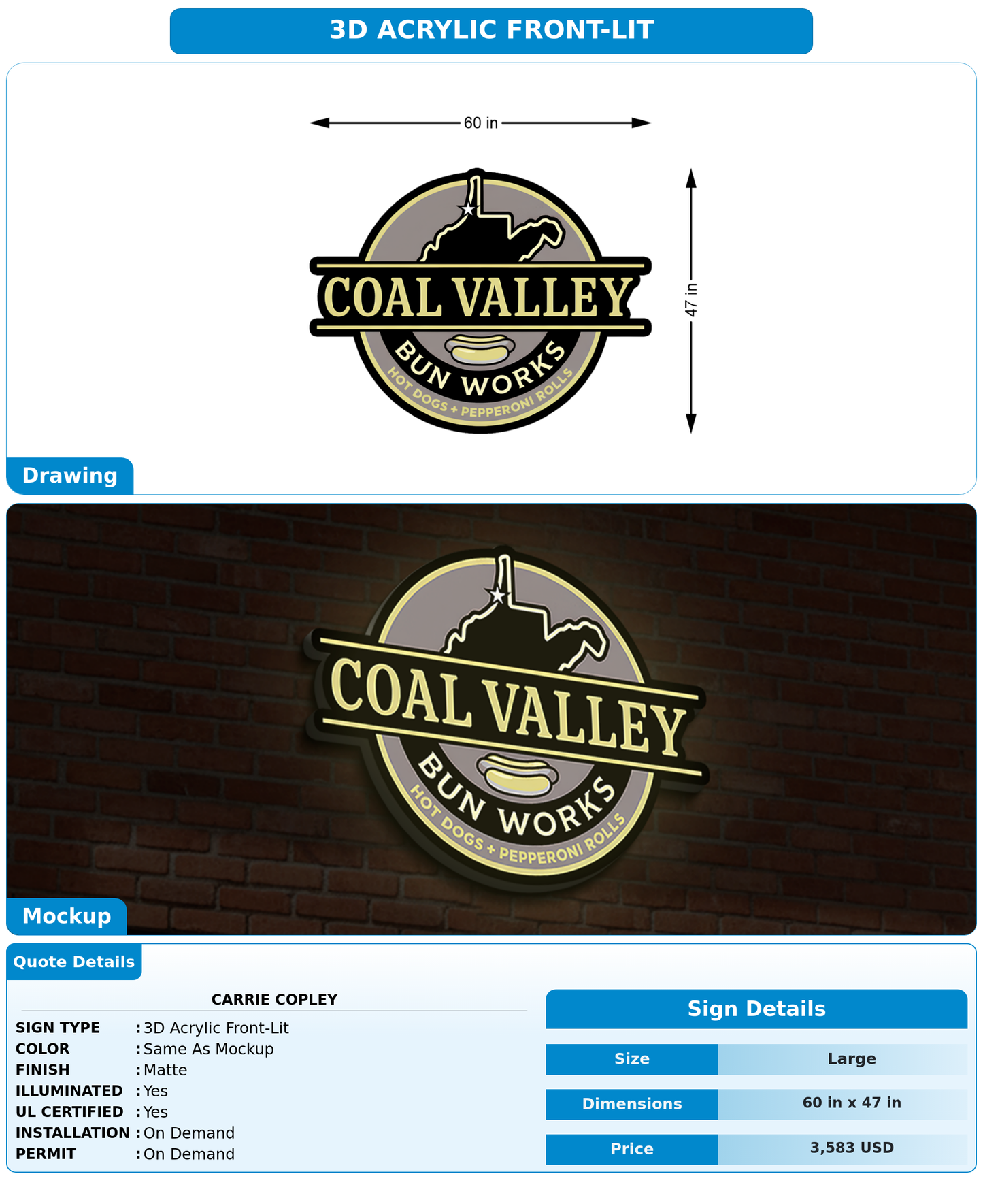 CUSTOM MOCKUP SIGN FOR Carrie Copley