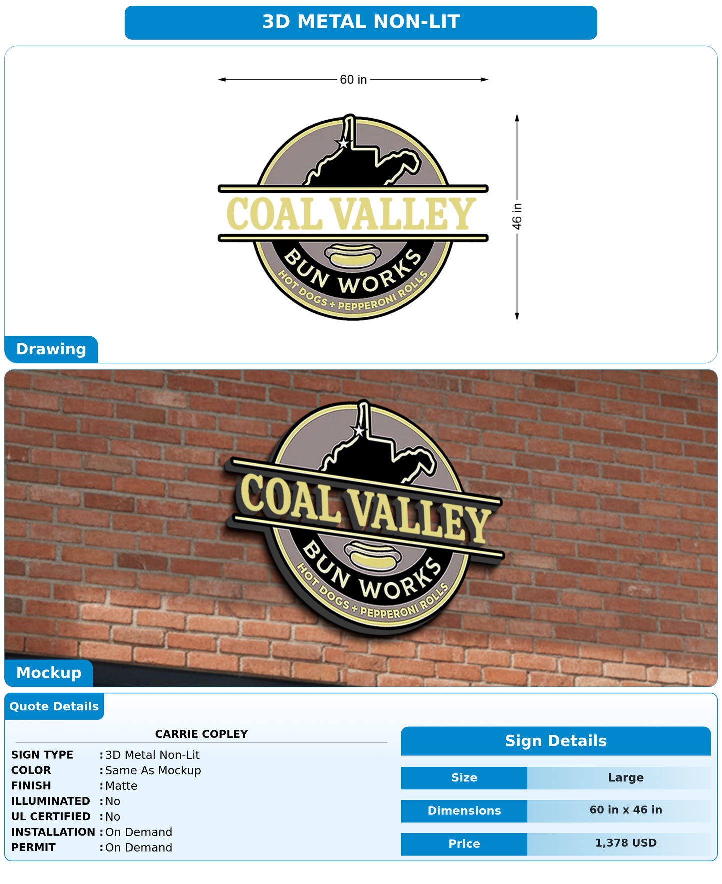 CUSTOM MOCKUP SIGN FOR Carrie Copley