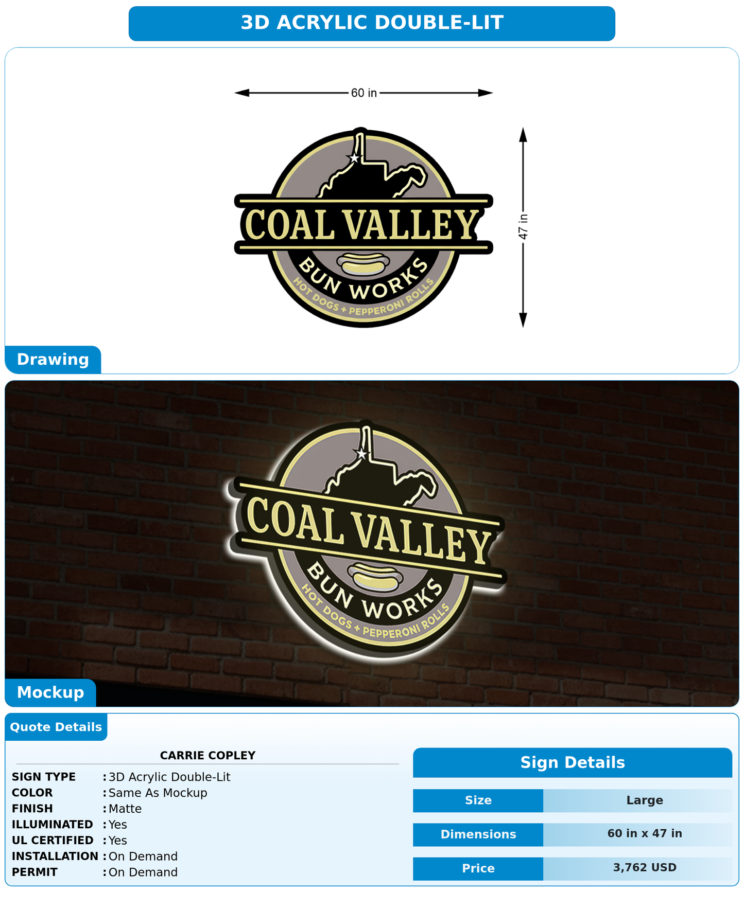 CUSTOM MOCKUP SIGN FOR Carrie Copley
