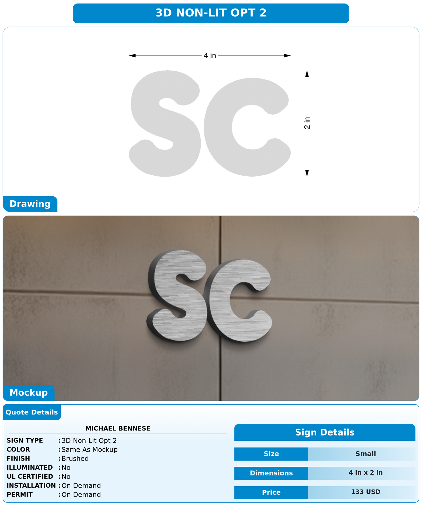 CUSTOM MOCKUP SIGN FOR Michael Bennese