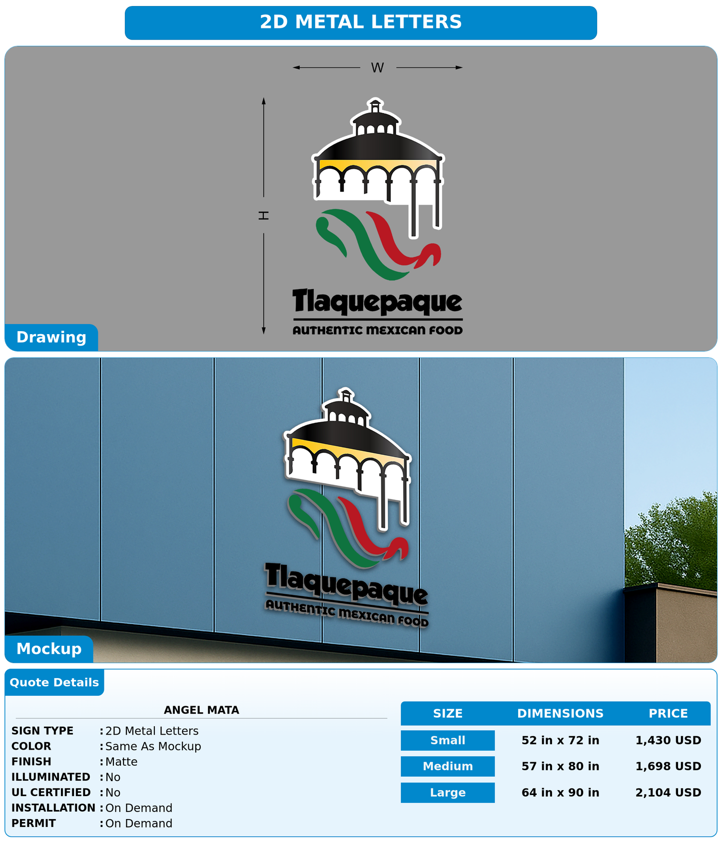 CUSTOM MOCKUP SIGN FOR Angel Mata