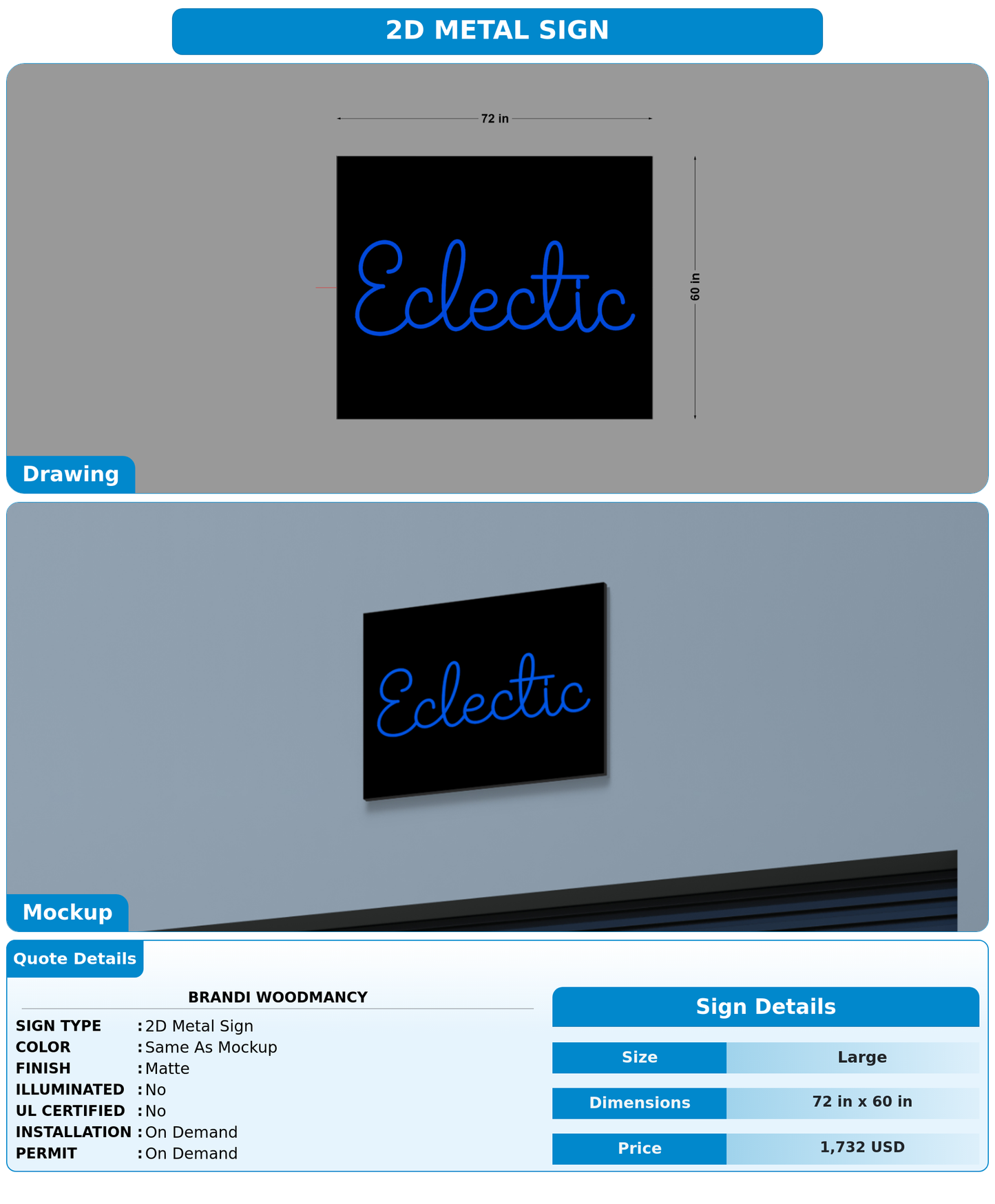 CUSTOM MOCKUP SIGN FOR Brandi Woodmancy