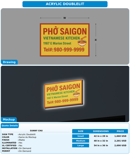 CUSTOM MOCKUP SIGN FOR Sunny chu