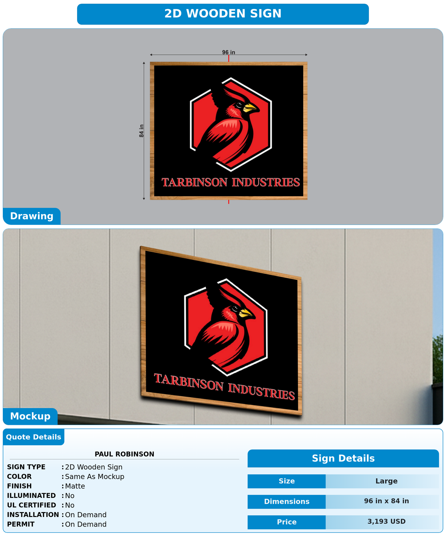 CUSTOM MOCKUP SIGN FOR Paul Robinson