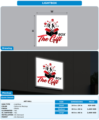 CUSTOM MOCKUP SIGN FOR Art  Hall