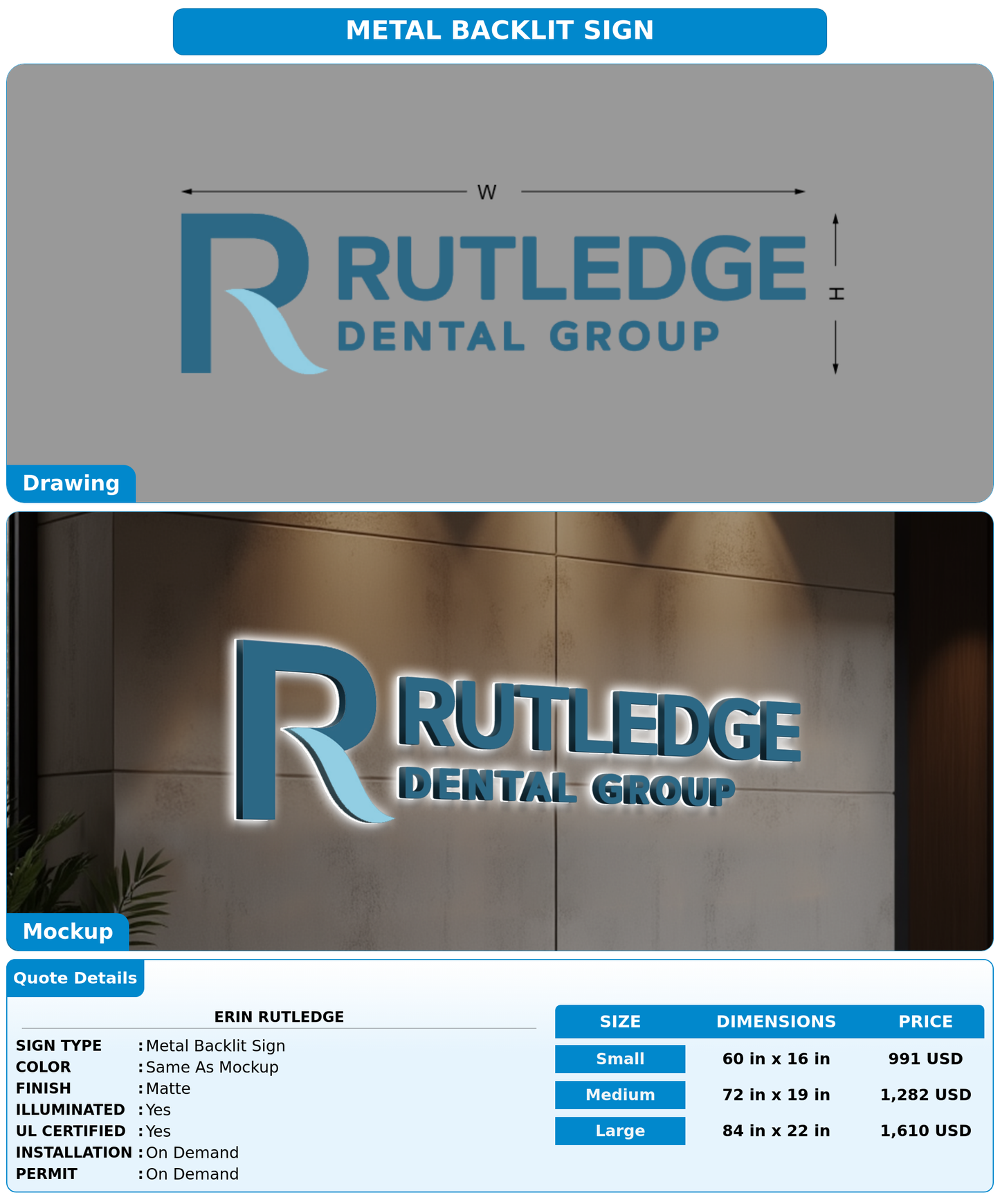 CUSTOM MOCKUP SIGN FOR Erin Rutledge
