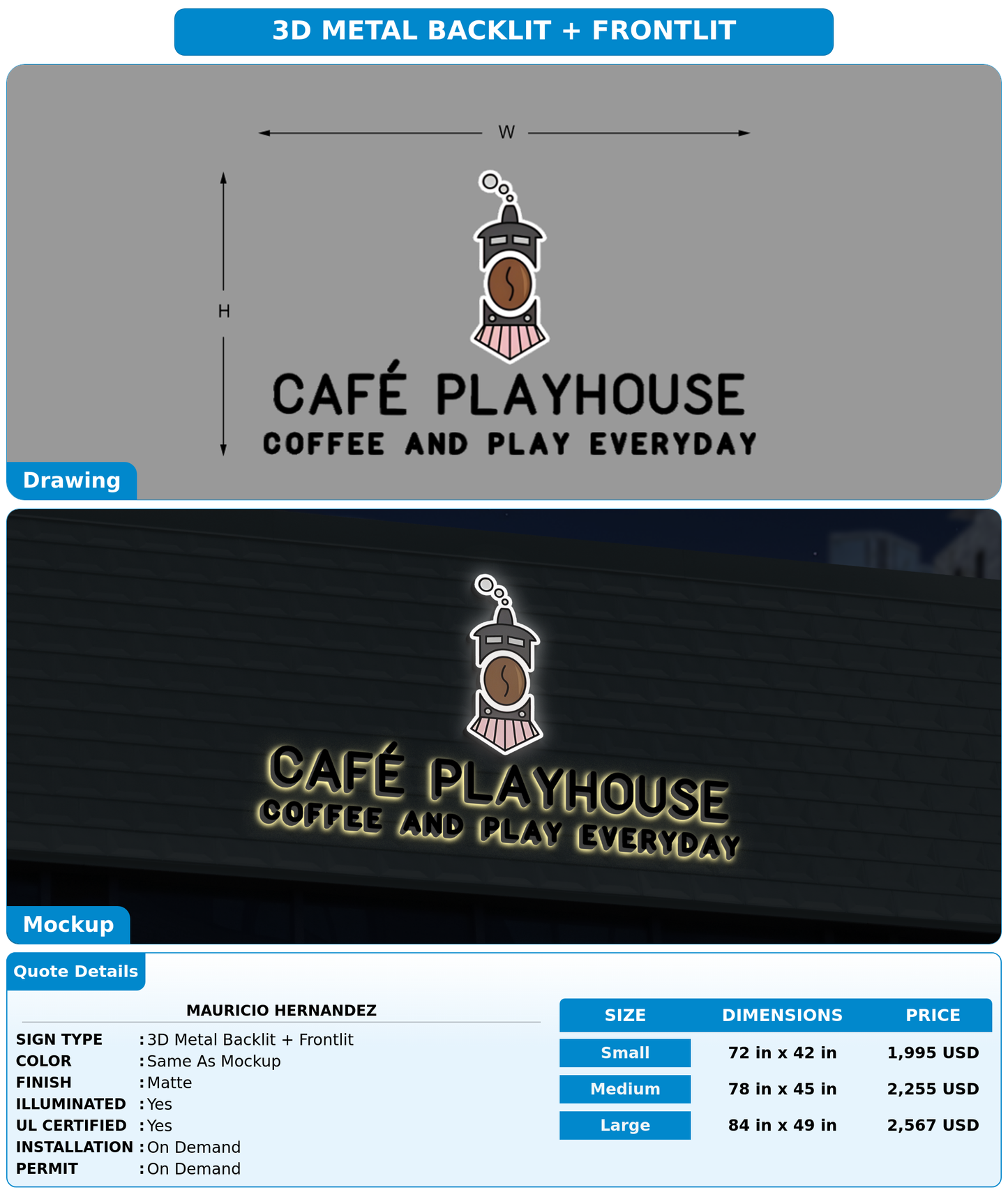 CUSTOM MOCKUP SIGN FOR Mauricio Hernandez
