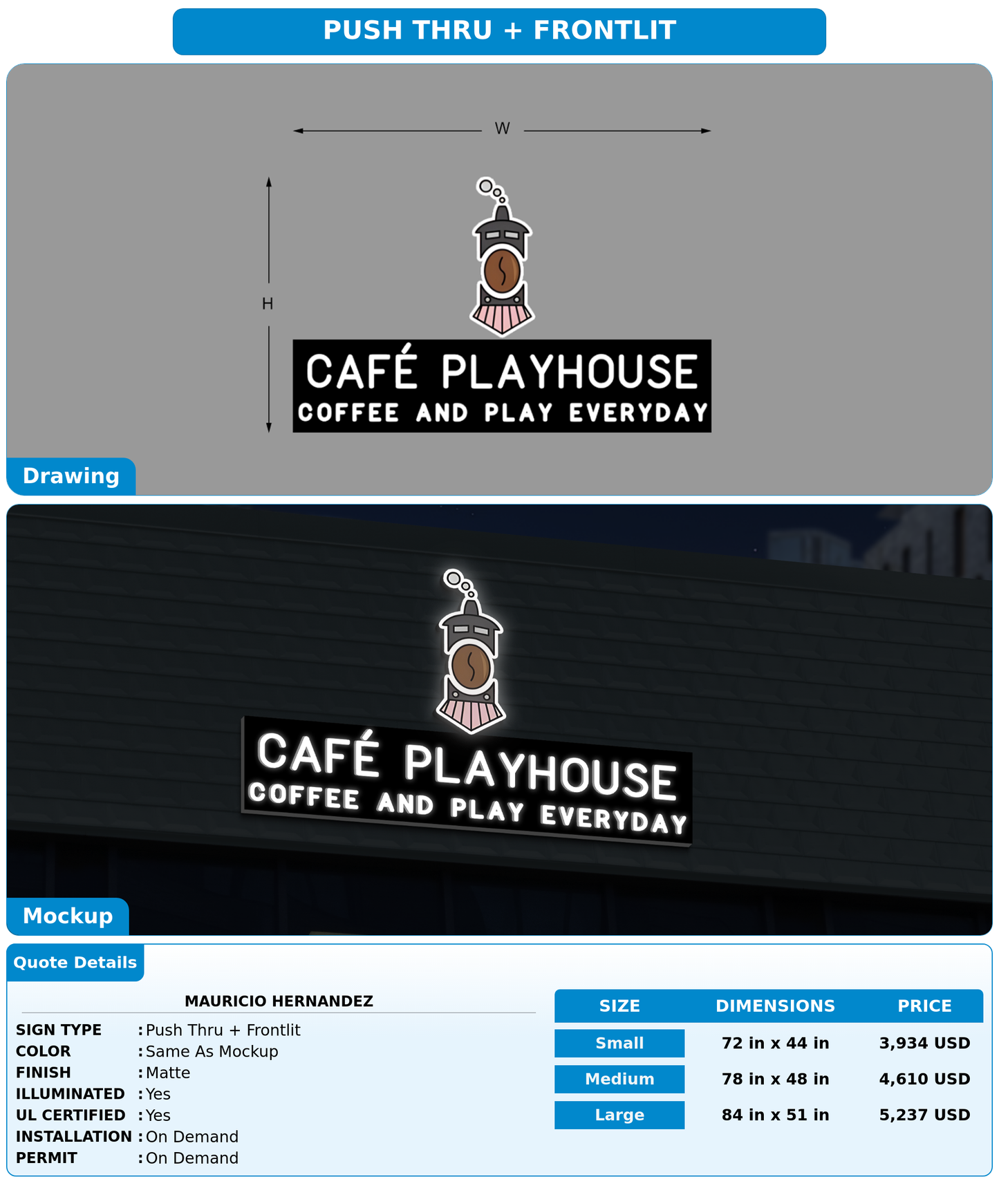 CUSTOM MOCKUP SIGN FOR Mauricio Hernandez