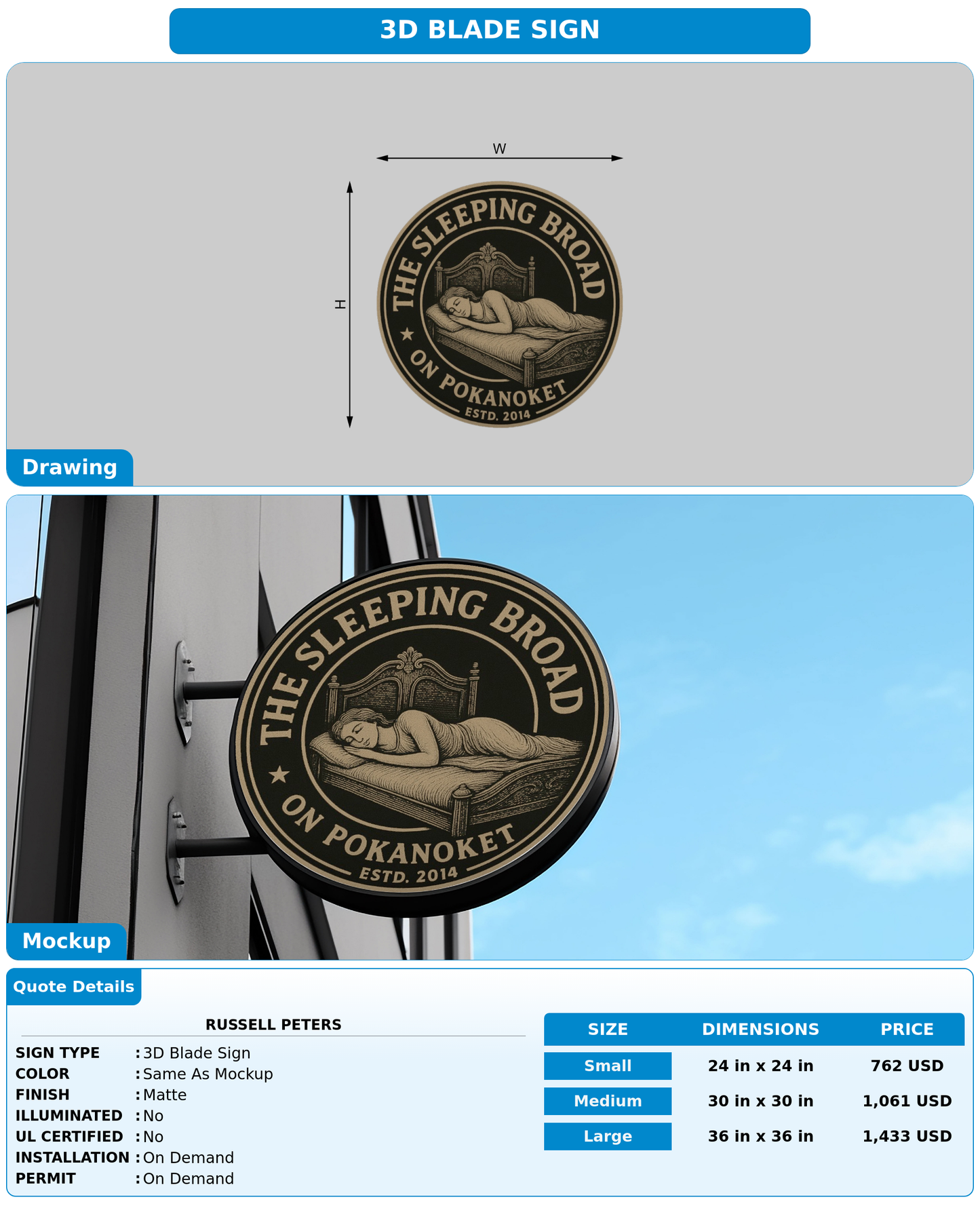 CUSTOM MOCKUP SIGN FOR Russell Peters