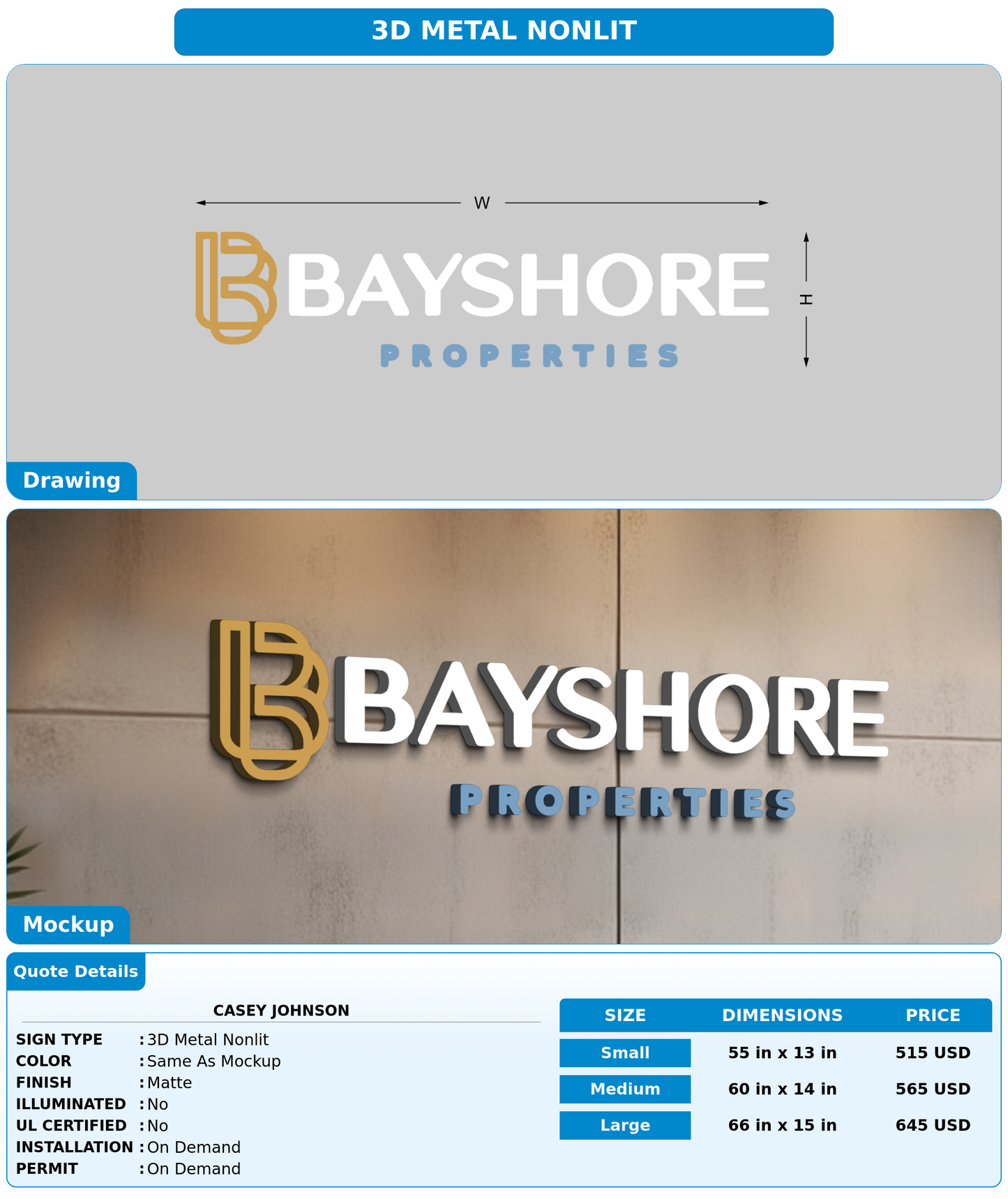 CUSTOM MOCKUP SIGN FOR Casey Johnson