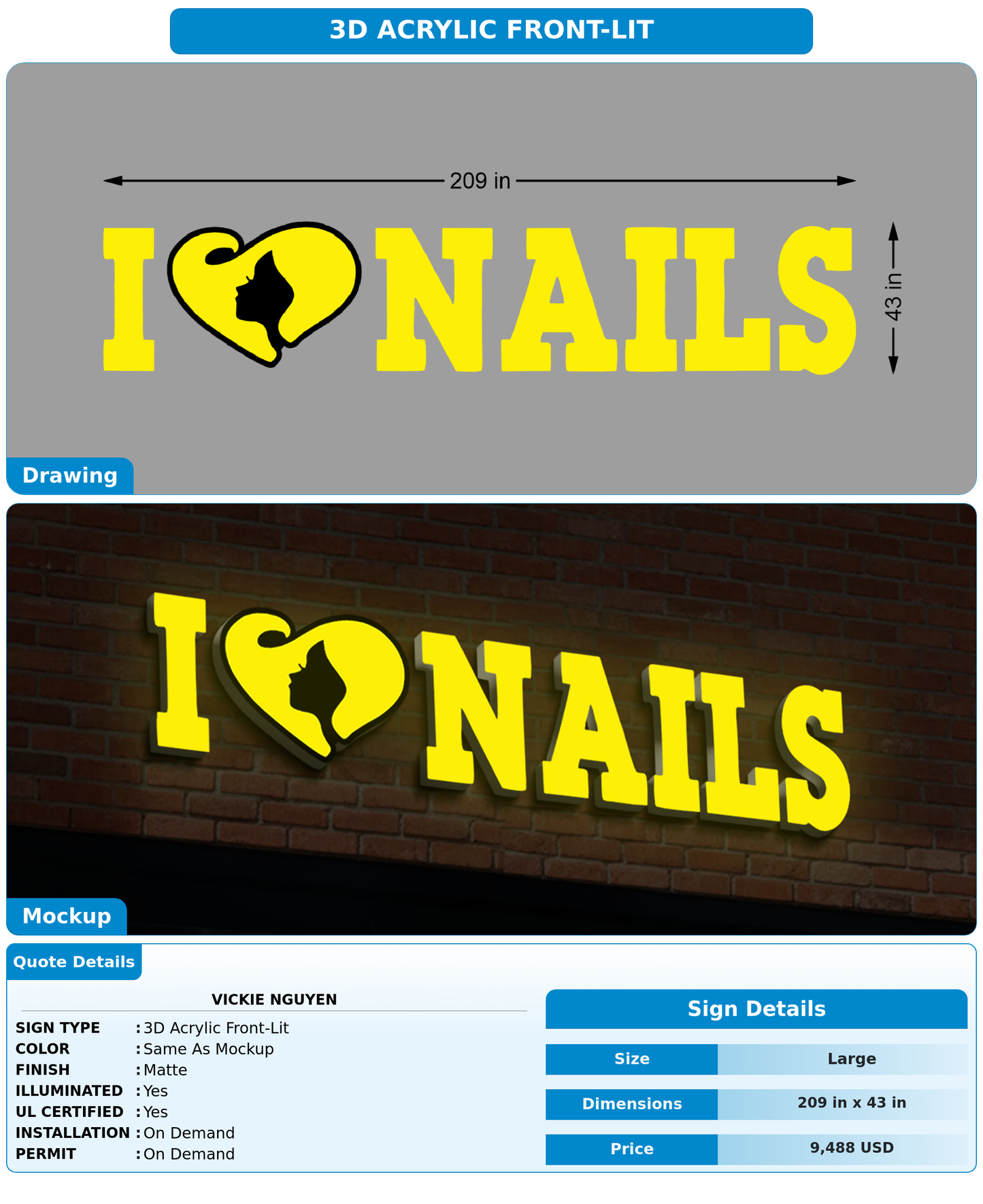 CUSTOM MOCKUP SIGN FOR Vickie Nguyen