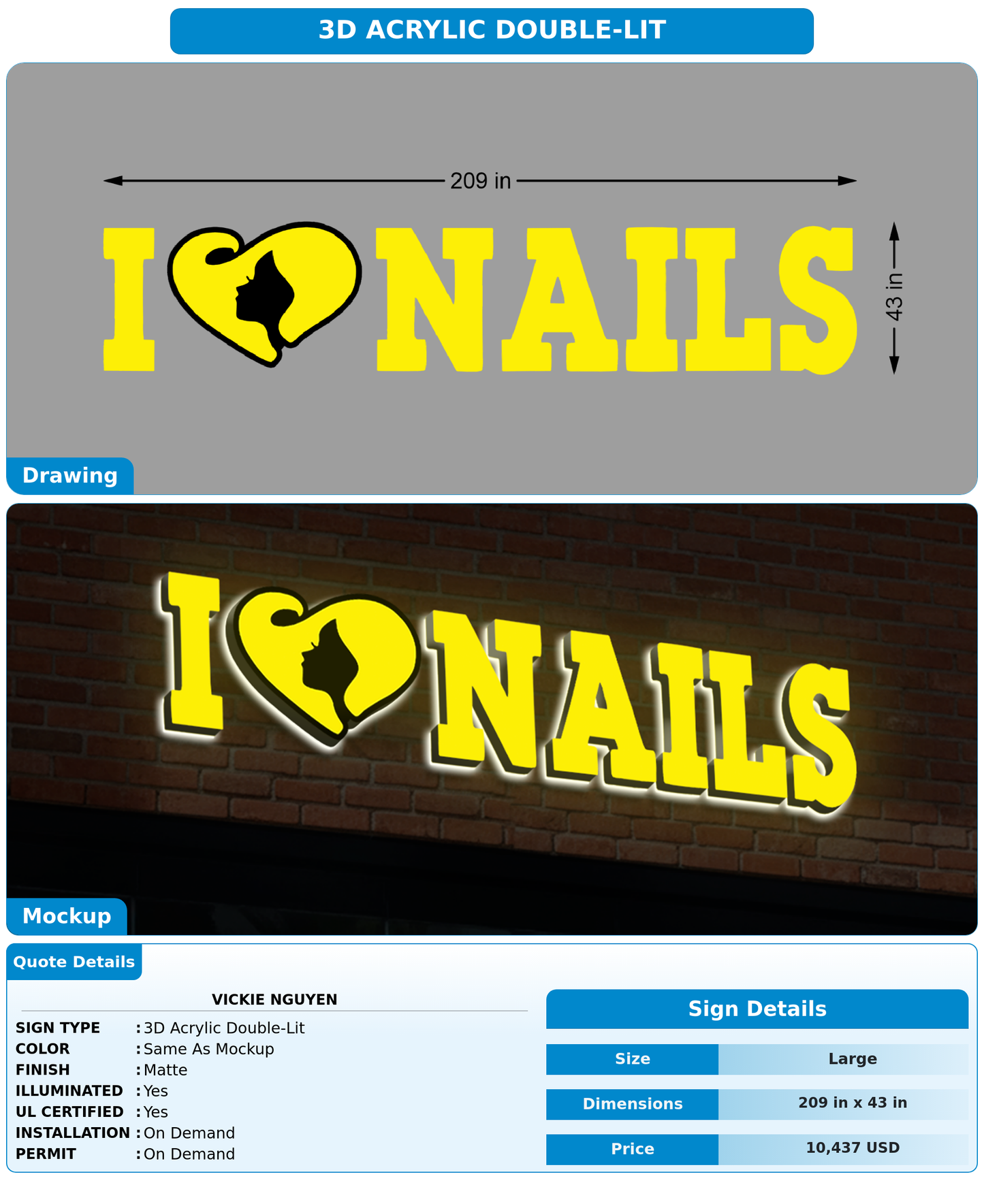CUSTOM MOCKUP SIGN FOR Vickie Nguyen