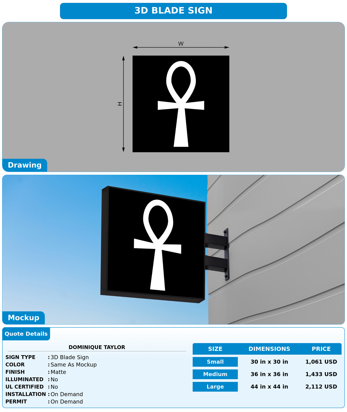CUSTOM MOCKUP SIGN FOR Dominique Taylor