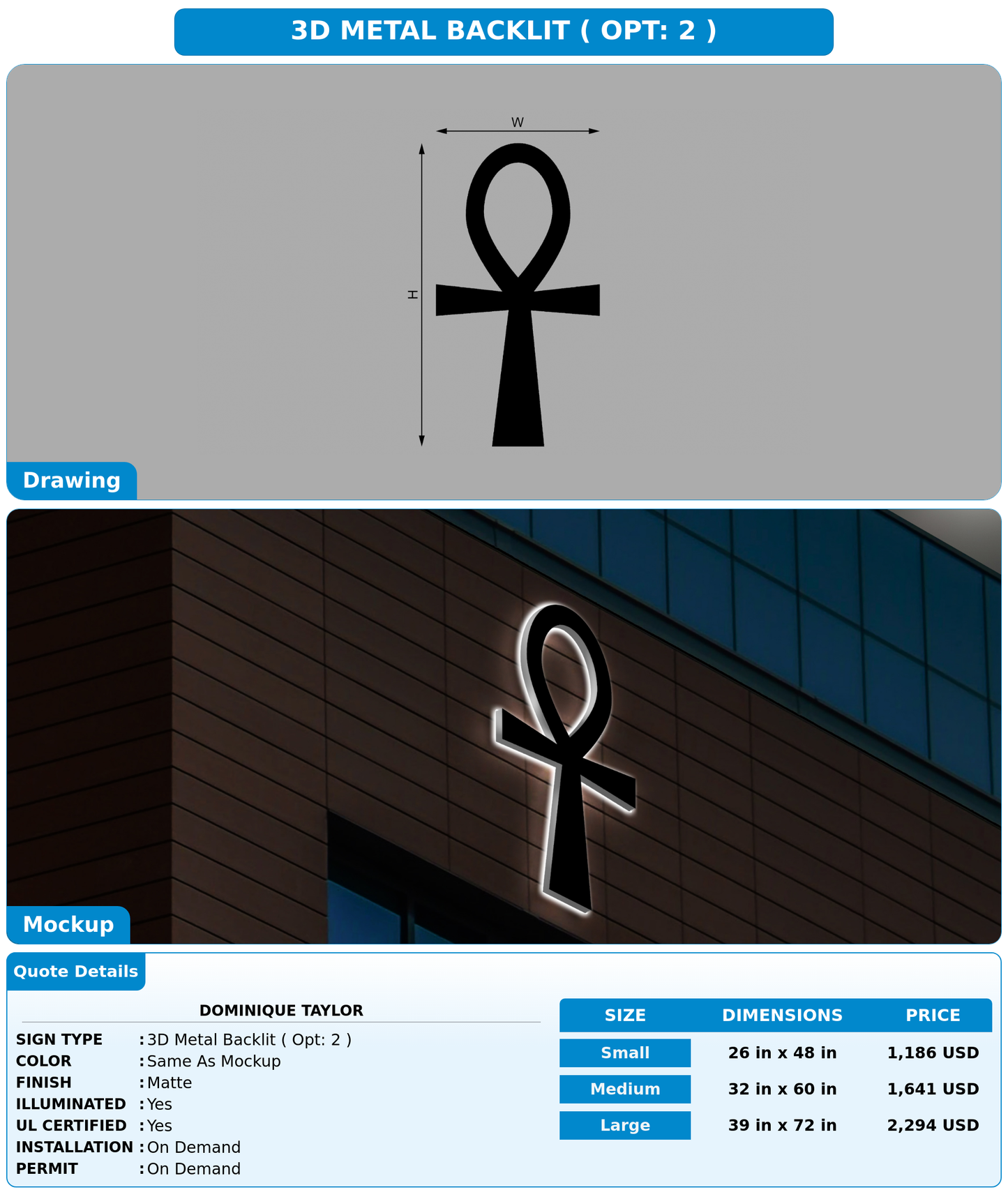 CUSTOM MOCKUP SIGN FOR Dominique Taylor