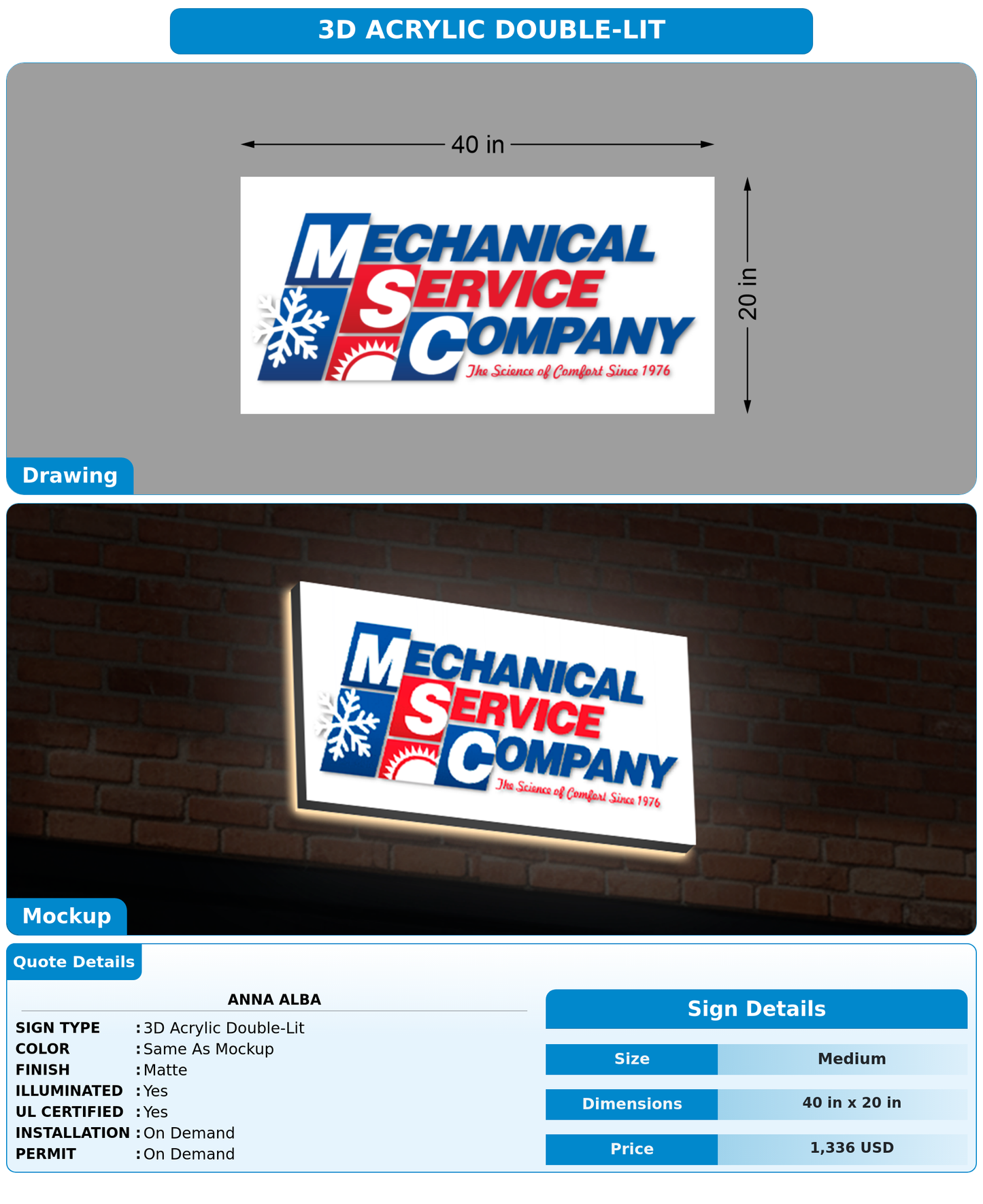 CUSTOM MOCKUP SIGN FOR Anna Alba
