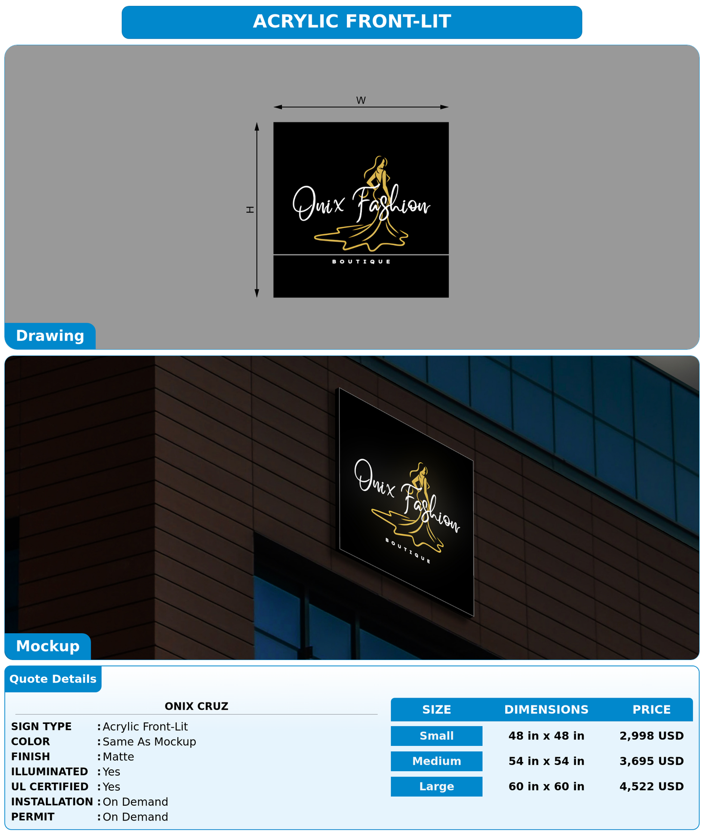 CUSTOM MOCKUP SIGN FOR Onix Cruz