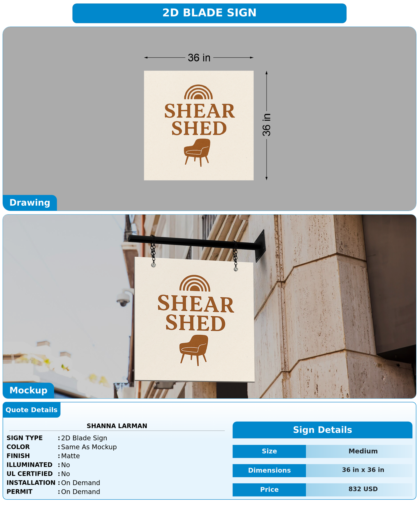 CUSTOM MOCKUP SIGN FOR Shanna Larman