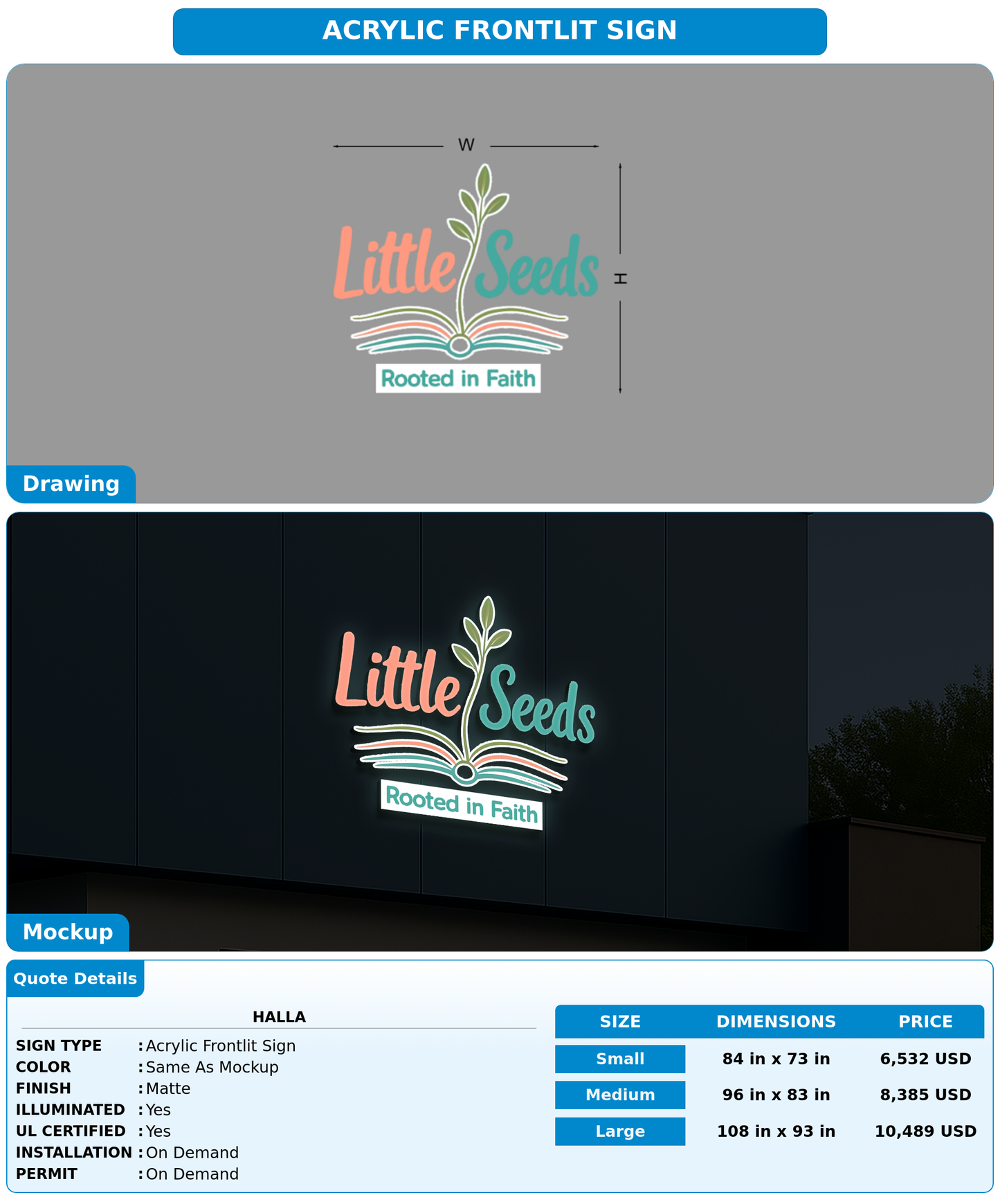 CUSTOM MOCKUP SIGN FOR Halla