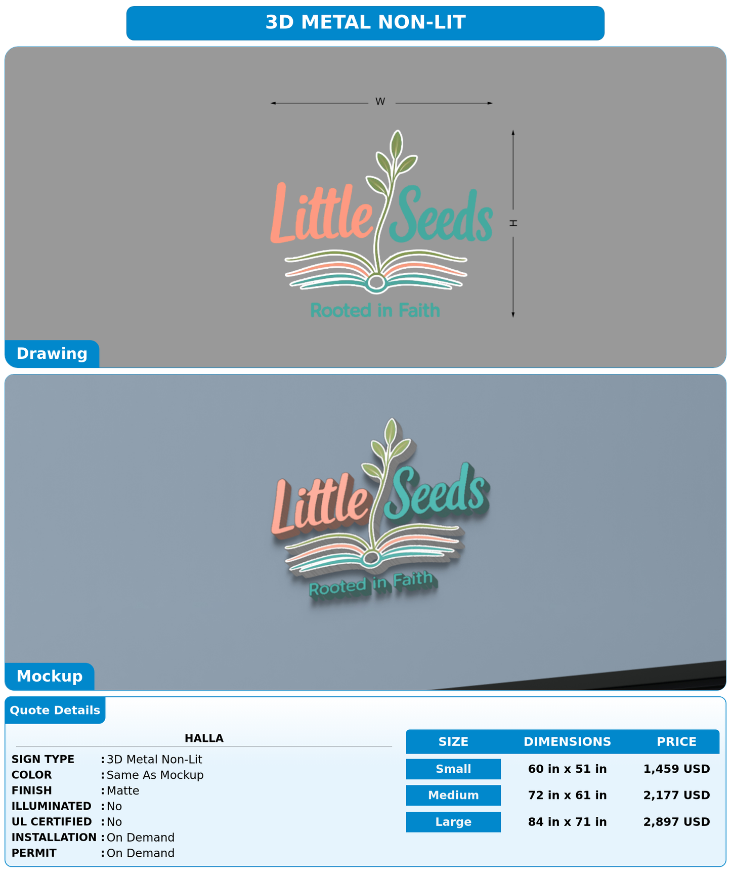 CUSTOM MOCKUP SIGN FOR Halla
