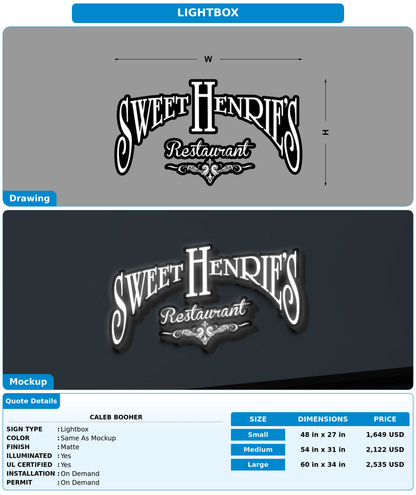 CUSTOM MOCKUP SIGN FOR caleb booher
