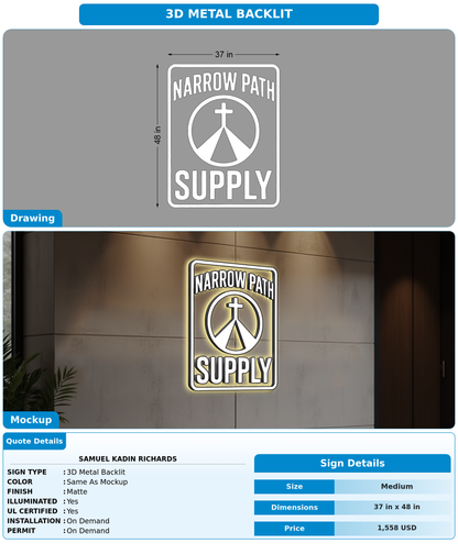 CUSTOM MOCKUP SIGN FOR Samuel Kadin Richards
