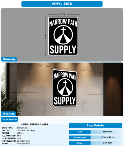 CUSTOM MOCKUP SIGN FOR Samuel Kadin Richards