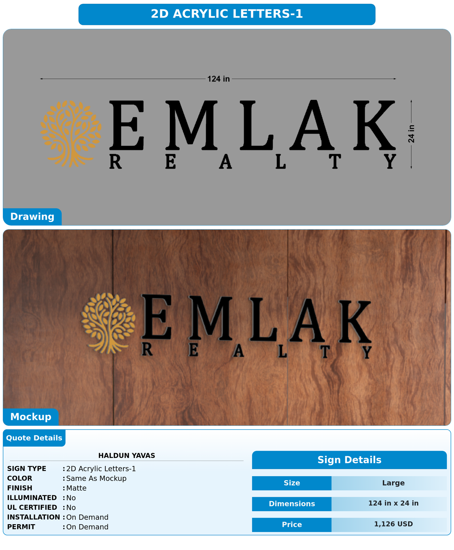 CUSTOM MOCKUP SIGN FOR haldun yavas