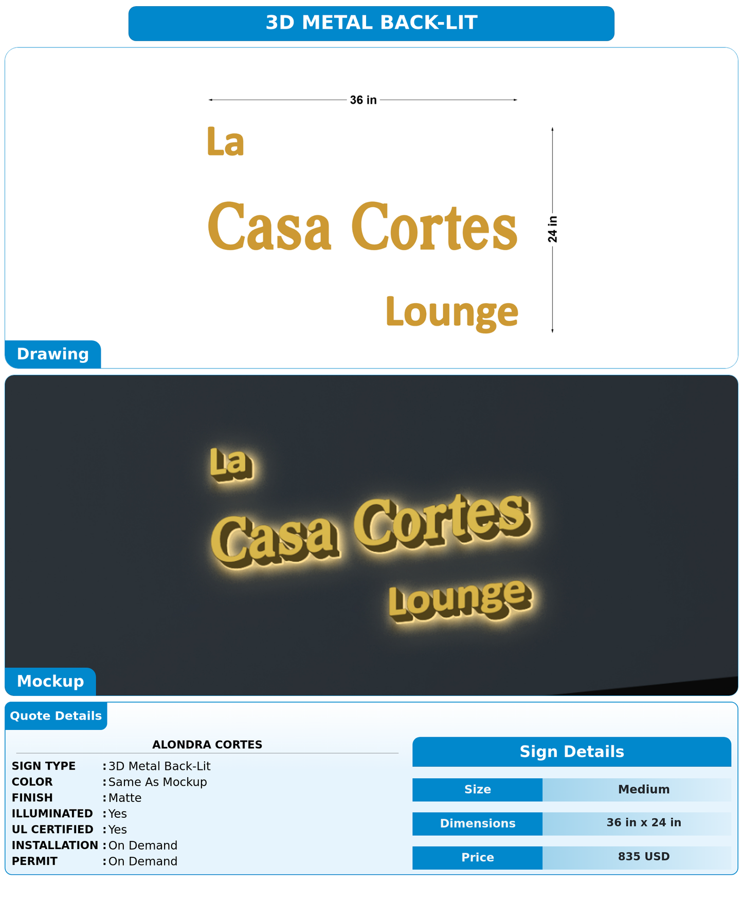 CUSTOM MOCKUP SIGN FOR Alondra Cortes